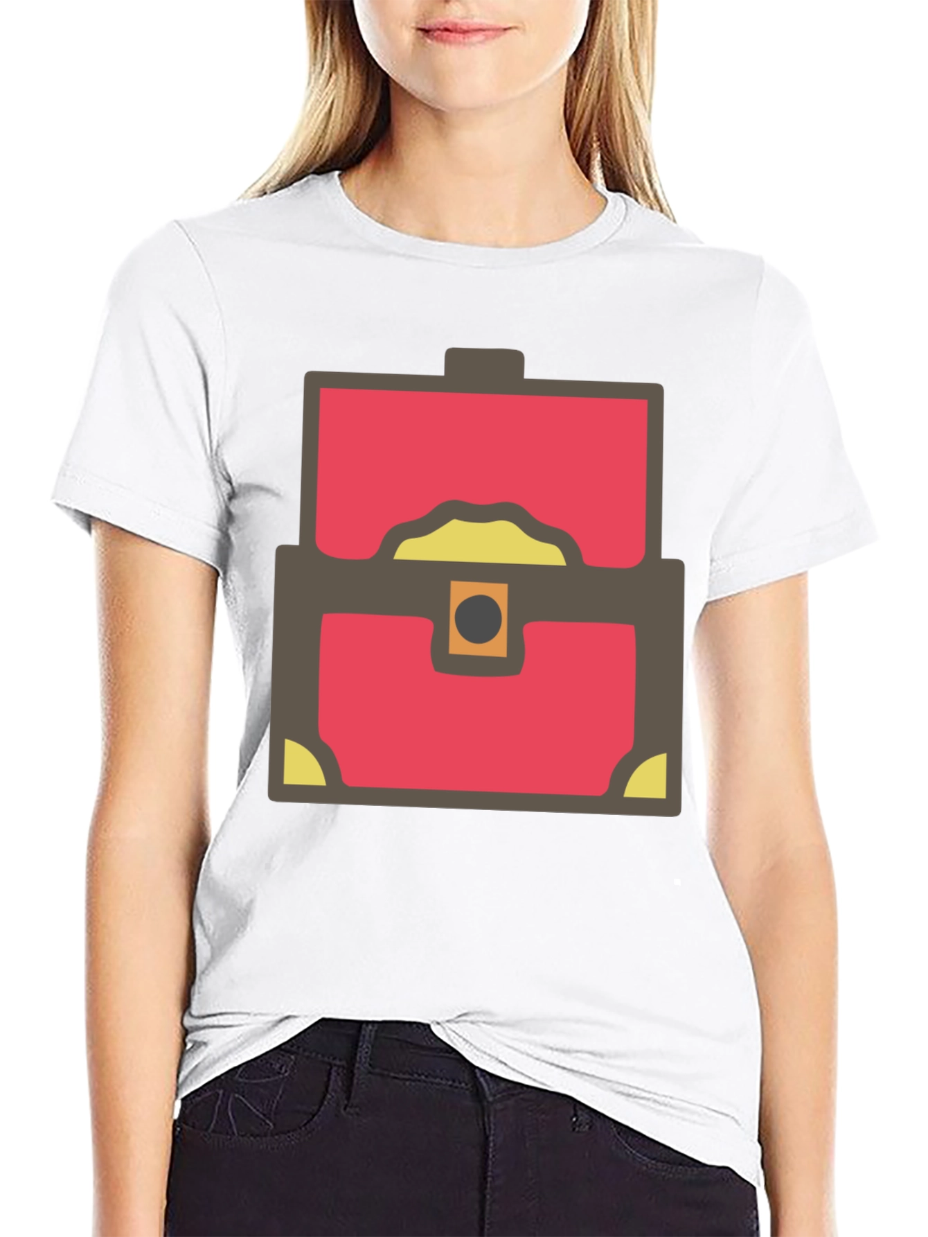 Treasure Chest Graphic Tee - Black Cotton Blend