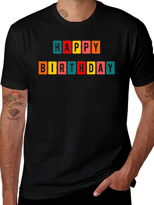 Happy Birthday Colorful Block T-Shirt