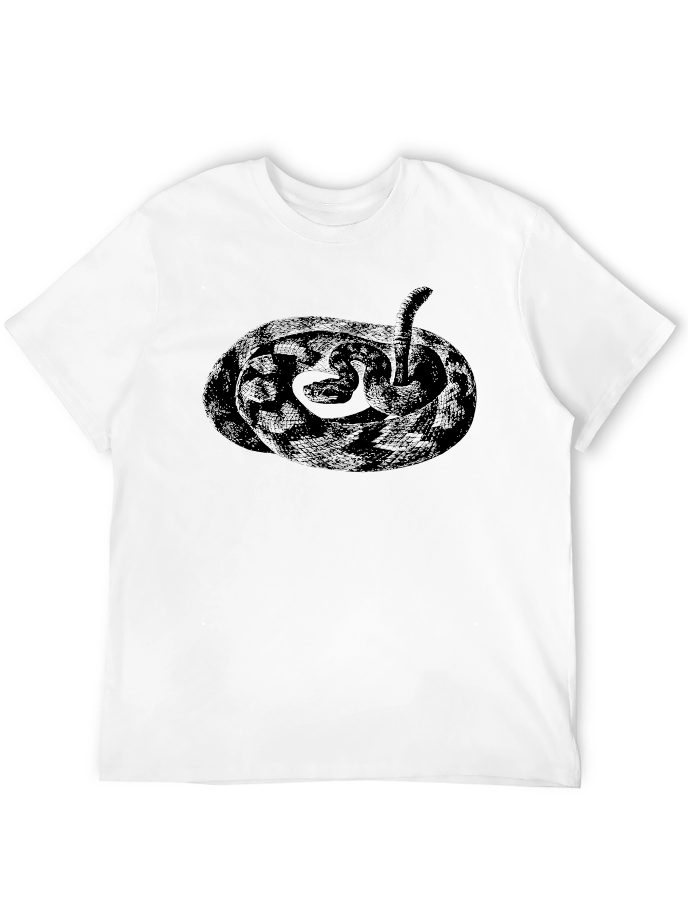 Snake Graphic Tee - Black Cotton T-Shirt