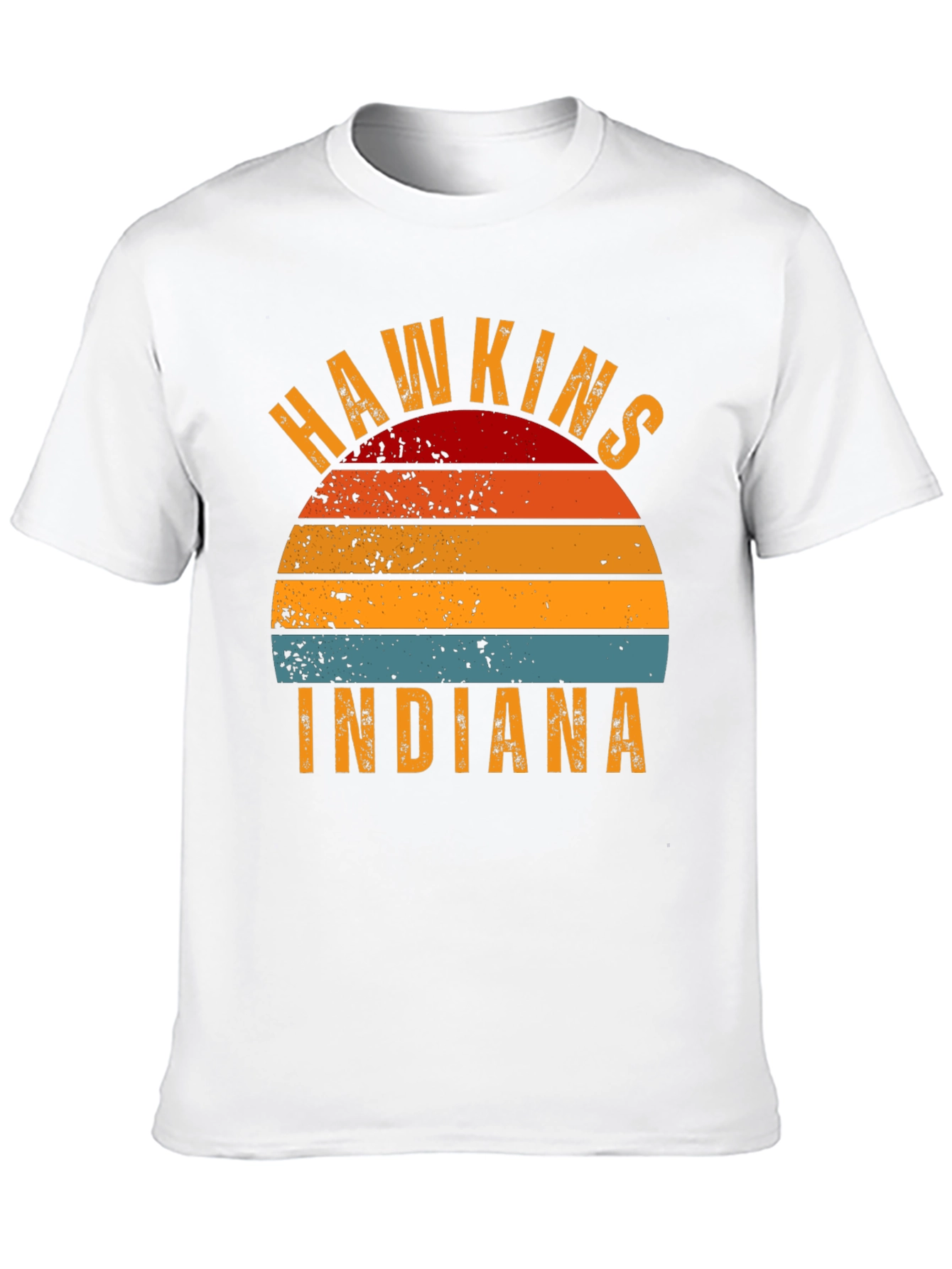 Hawkins Indiana Retro Sunset Graphic T-Shirt