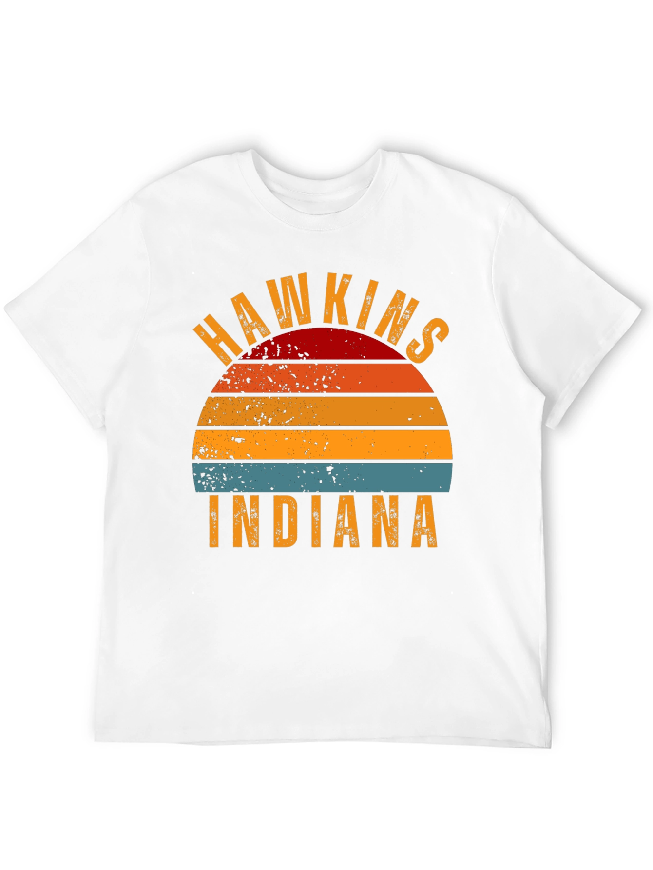 Hawkins Indiana Retro Sunset Graphic T-Shirt