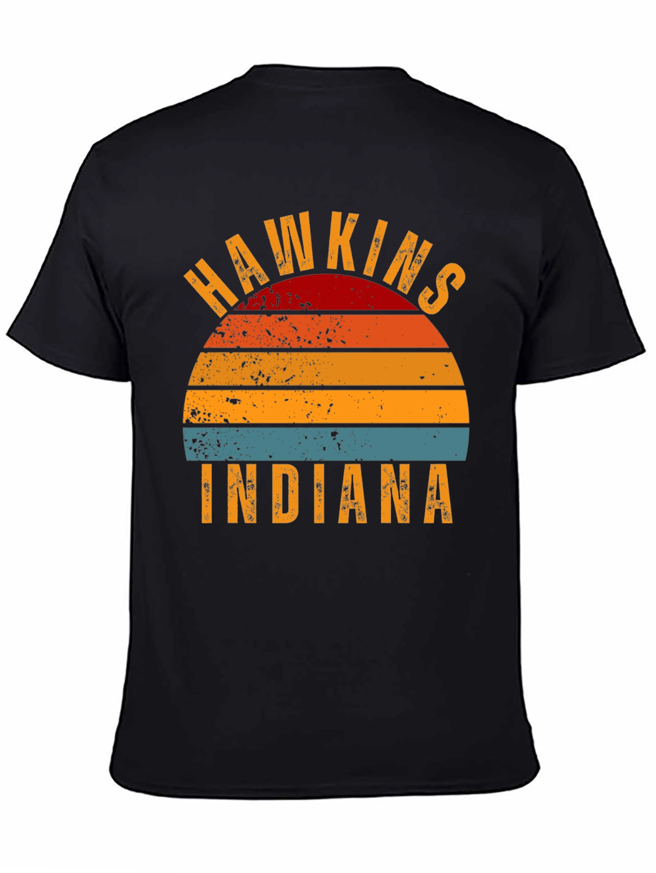 Hawkins Indiana Retro Sunset Graphic T-Shirt