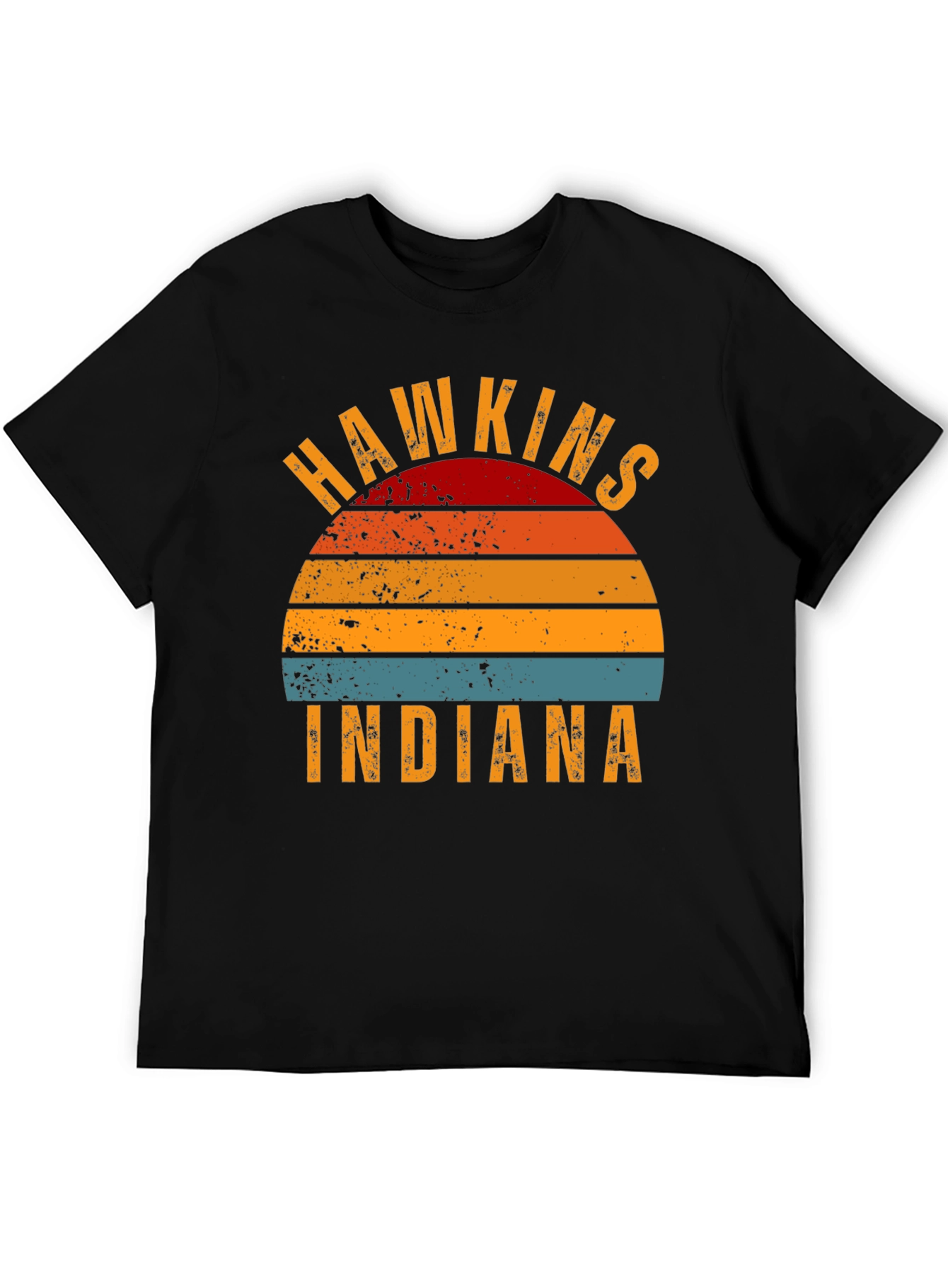 Hawkins Indiana Retro Sunset Graphic T-Shirt