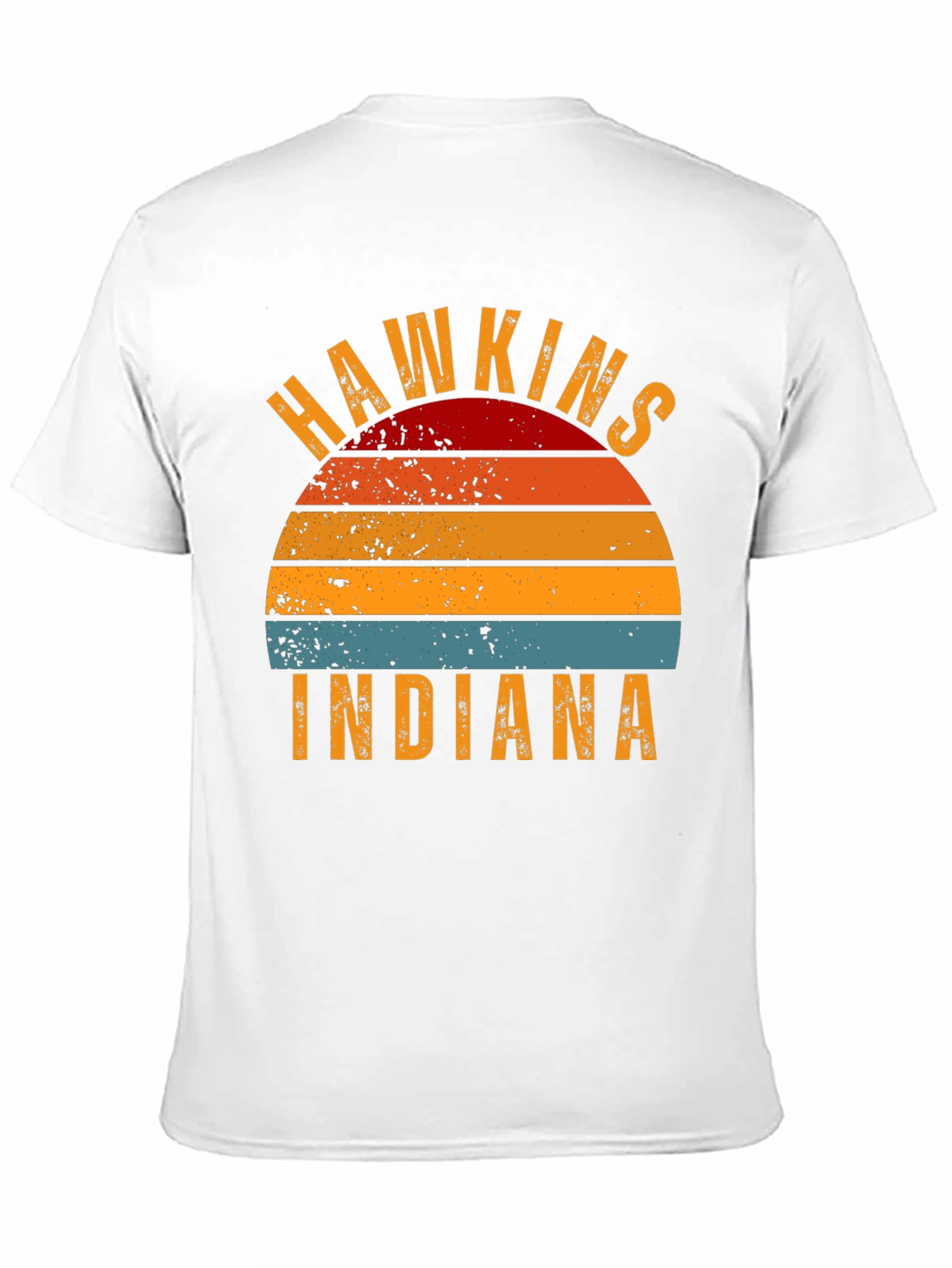 Hawkins Indiana Retro Sunset Graphic T-Shirt