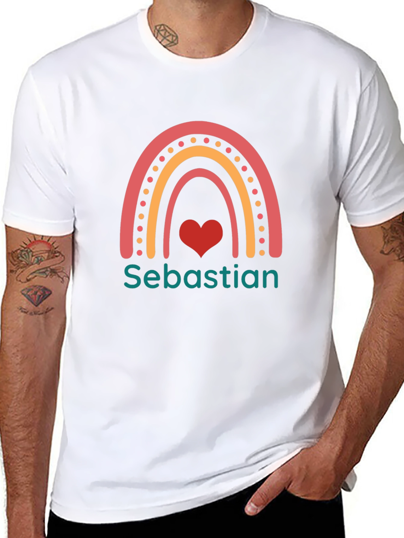 Rainbow Heart Personalized T-Shirt