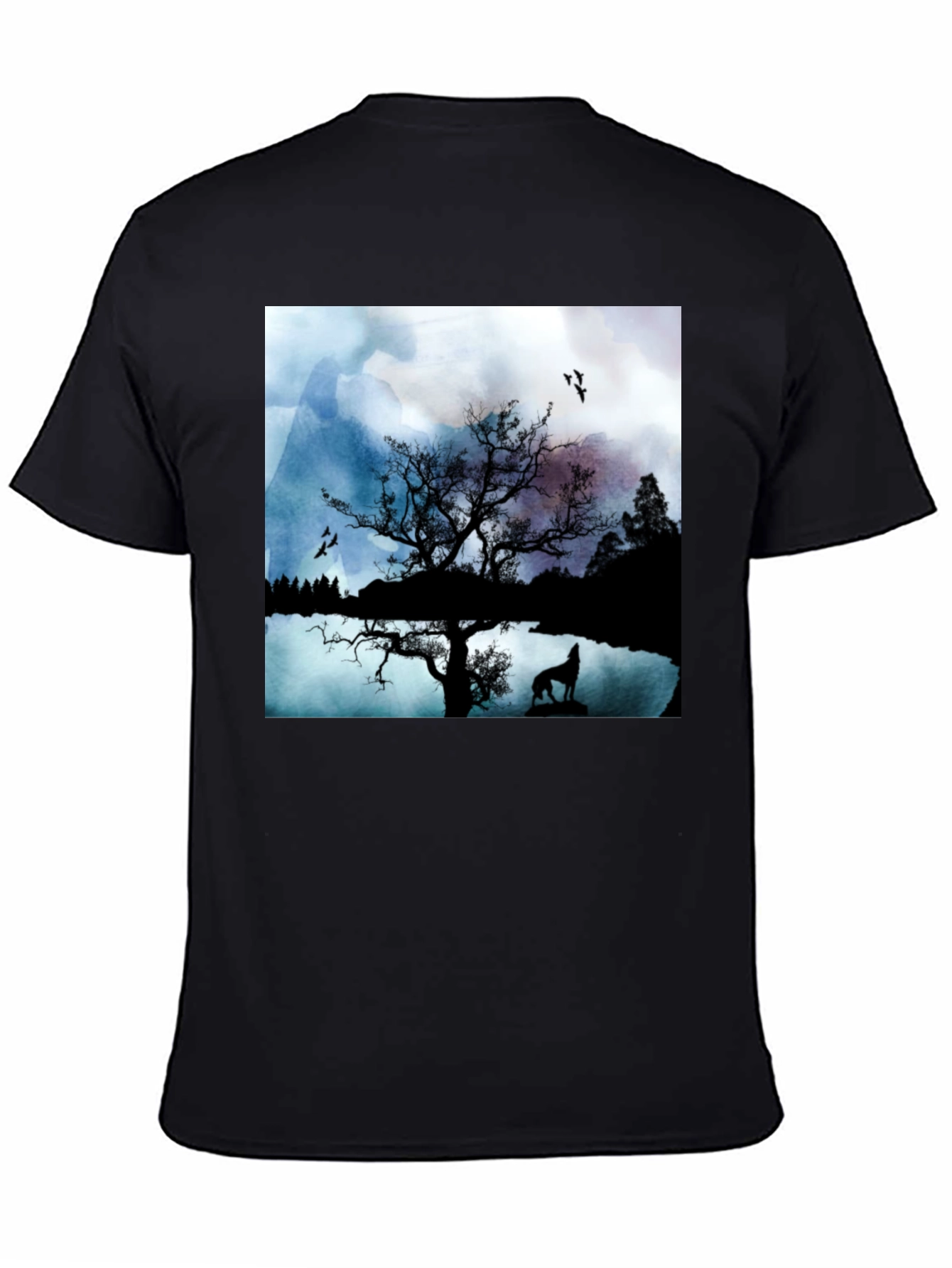 Wolf Silhouette T-Shirt - Nature Scene Tee