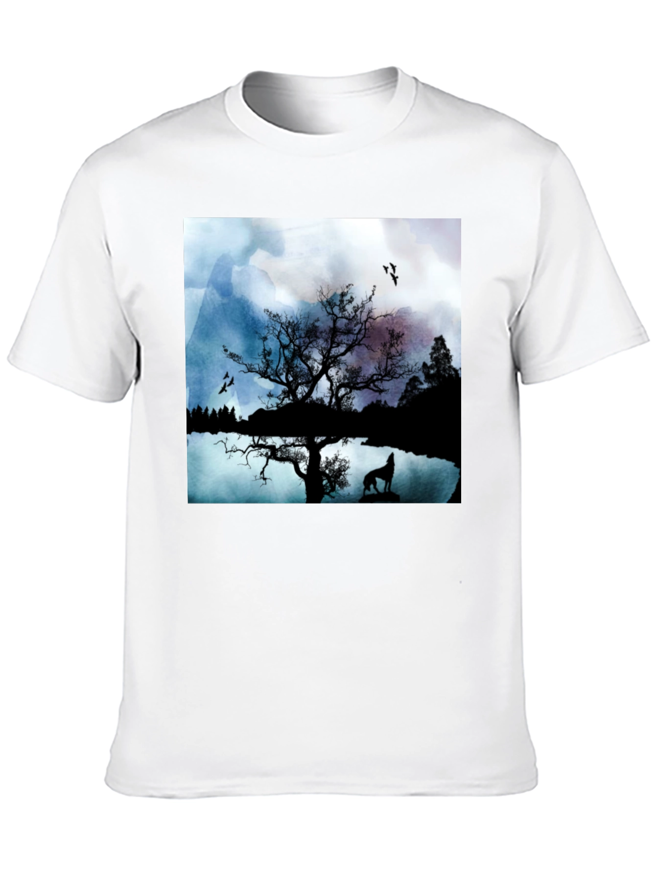 Wolf Silhouette T-Shirt - Nature Scene Tee