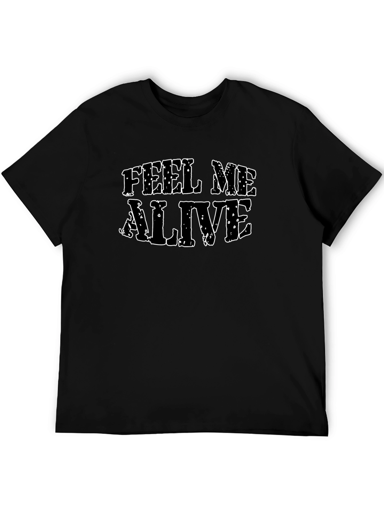 Feel Me Alive Graphic Black T-Shirt