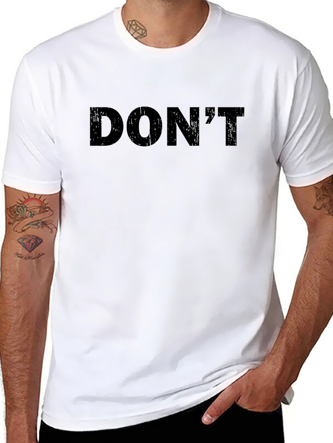 Mens Dont Black Graphic Tee - Casual Style