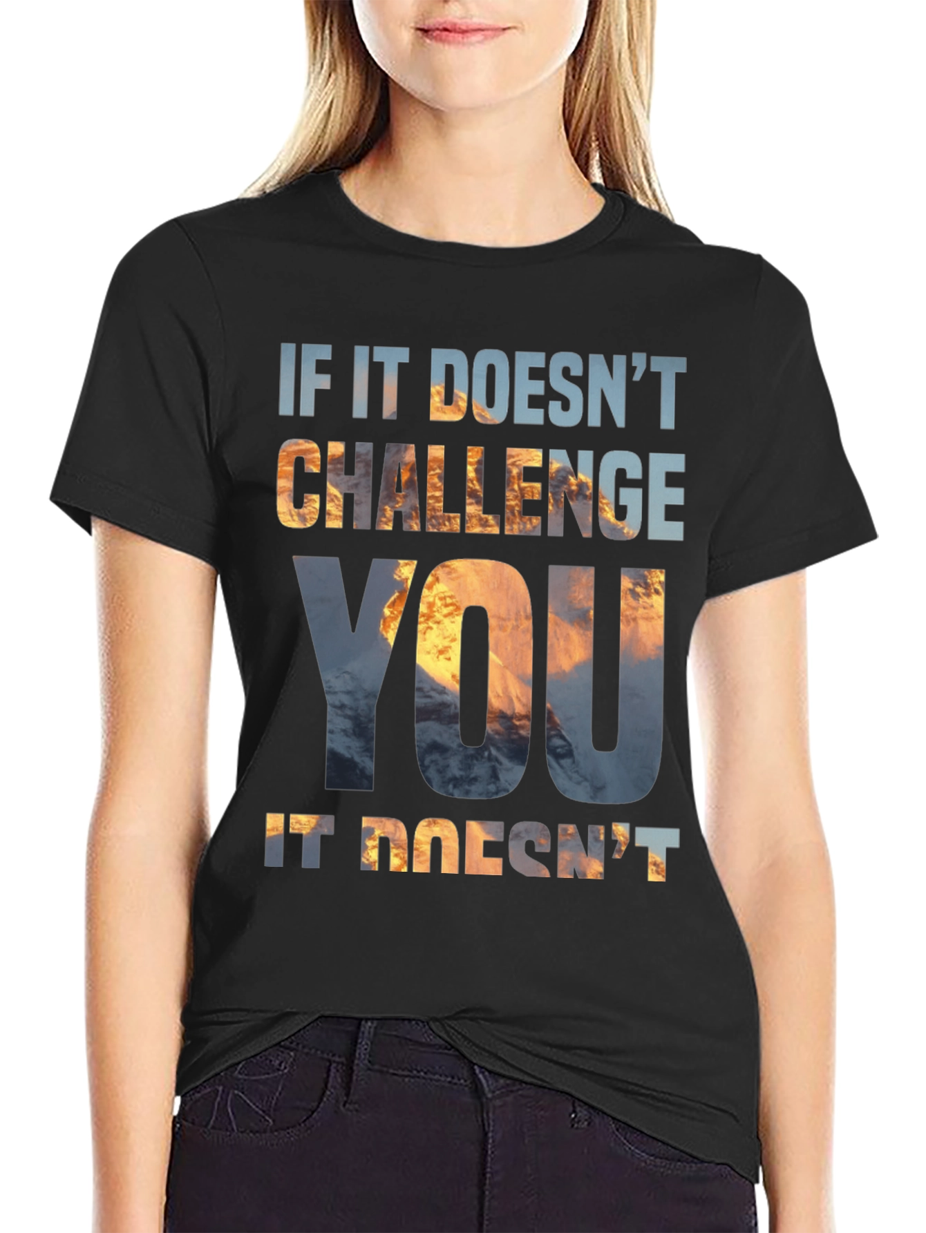 Motivational Challenge Graphic Tee - Black