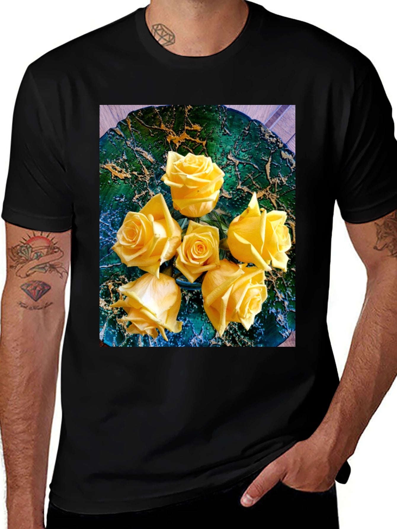 Yellow Rose Graphic Tee - Floral Art T-Shirt