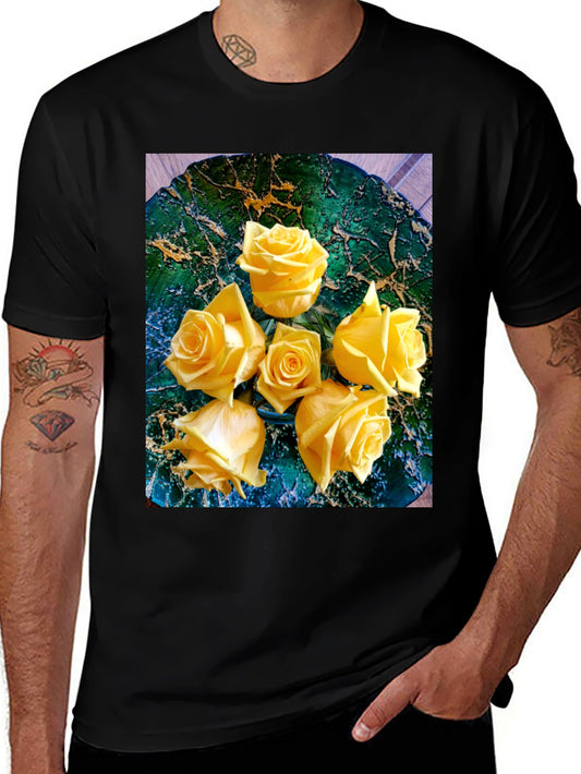 Yellow Rose Graphic Tee - Floral Art T-Shirt
