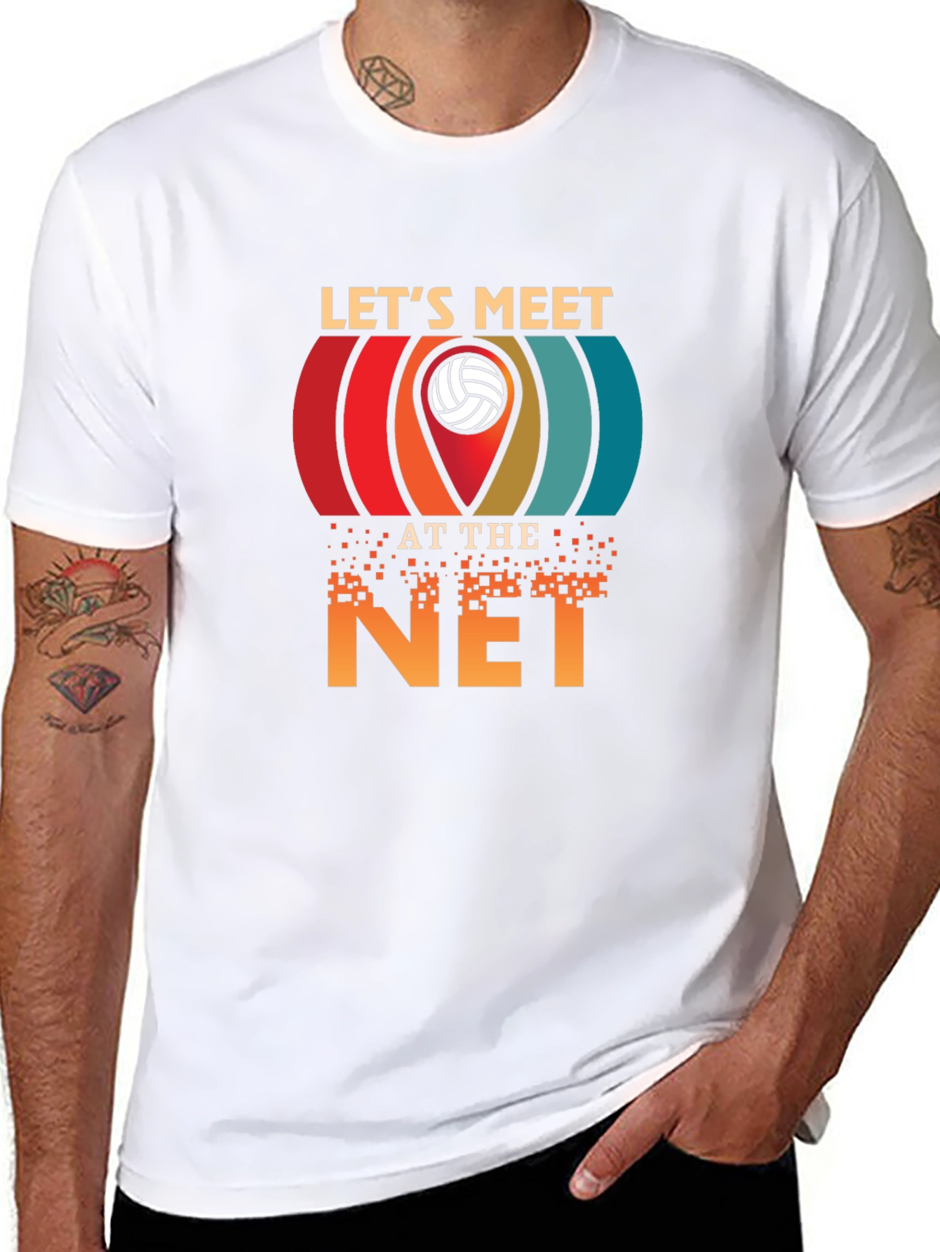 Lets Meet at the Net Volleyball Graphic Tee