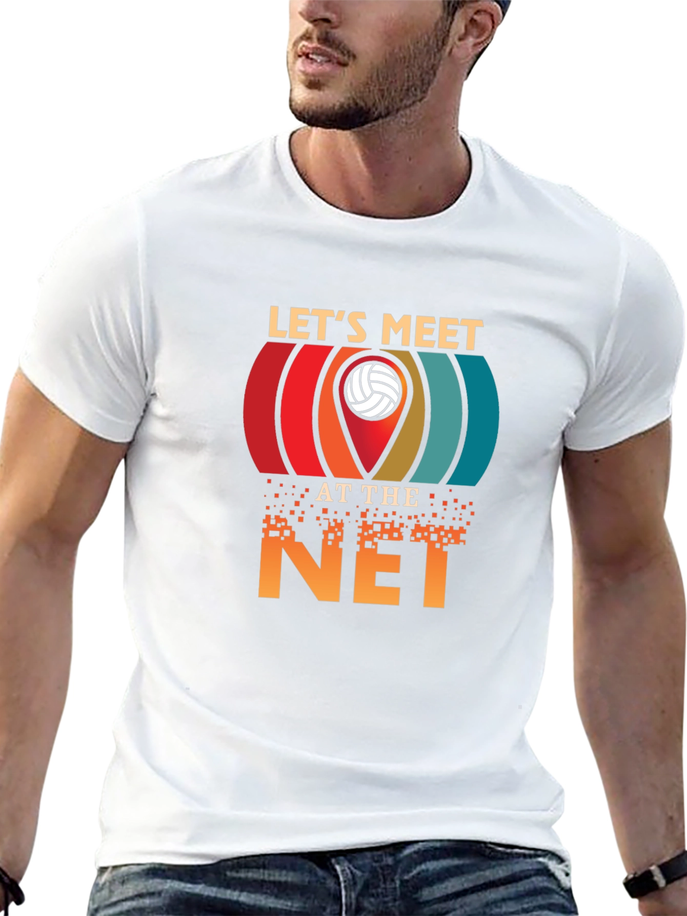 Lets Meet at the Net Volleyball Graphic Tee