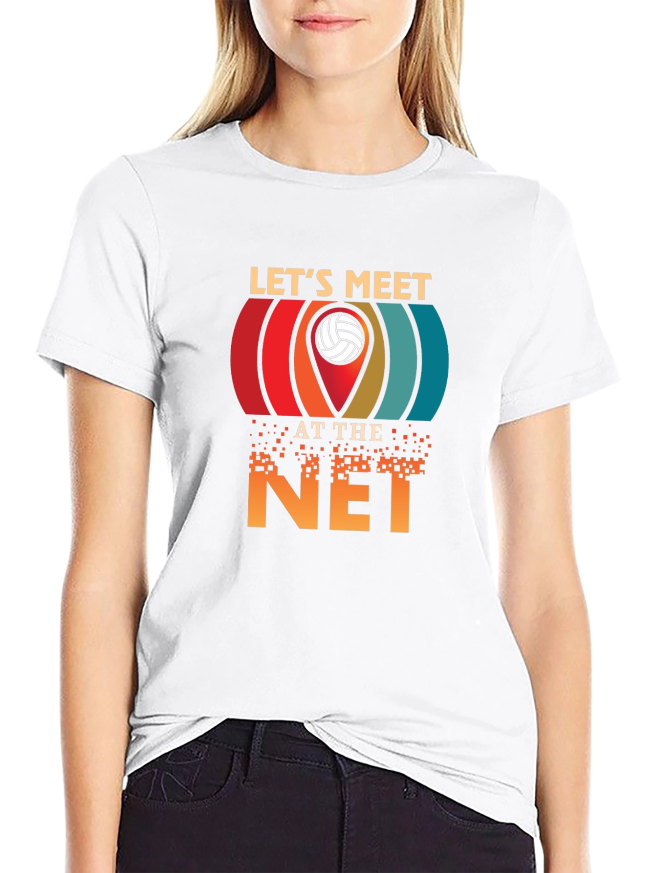 Lets Meet at the Net Volleyball Graphic Tee