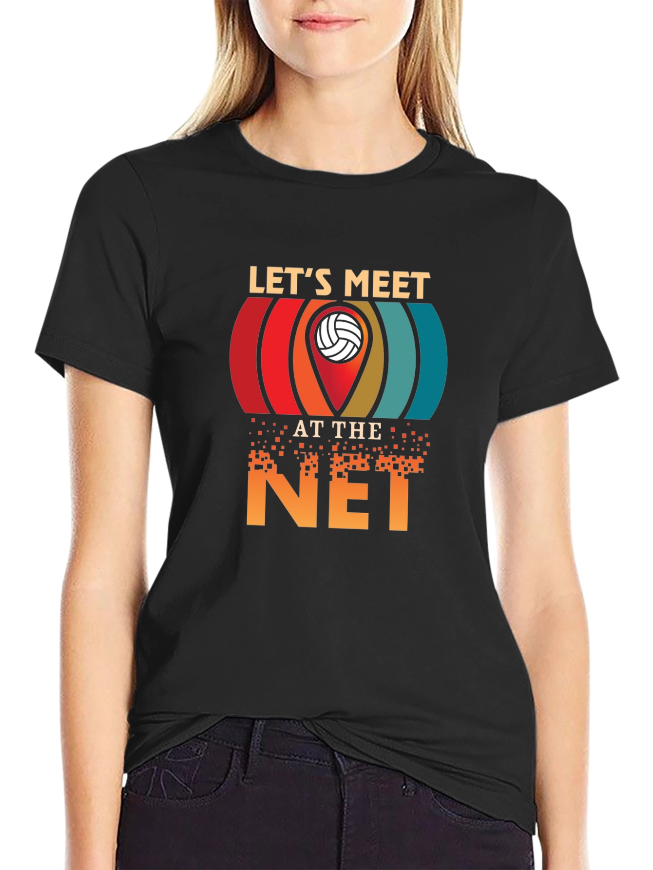 Lets Meet at the Net Volleyball Graphic Tee
