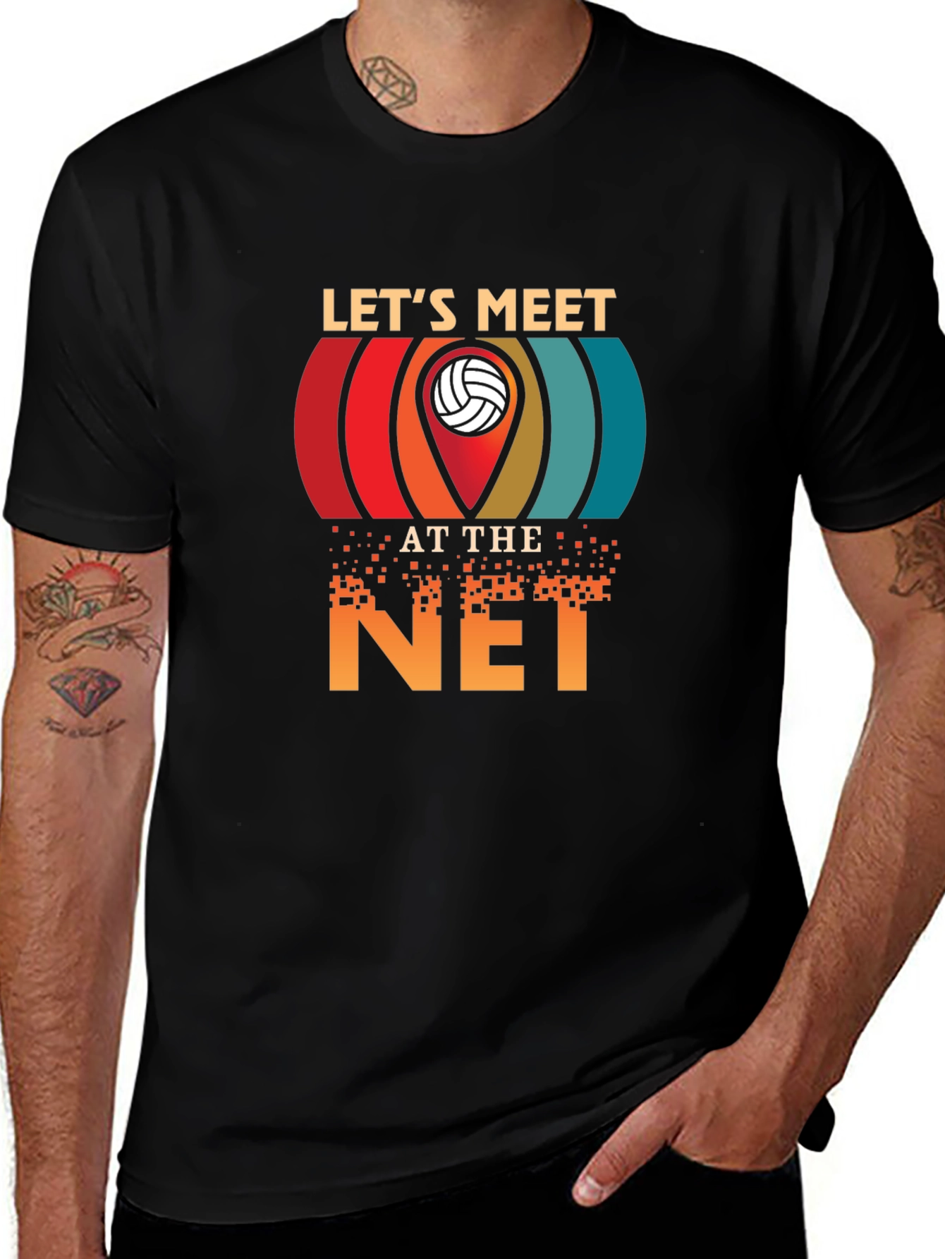 Lets Meet at the Net Volleyball Graphic Tee