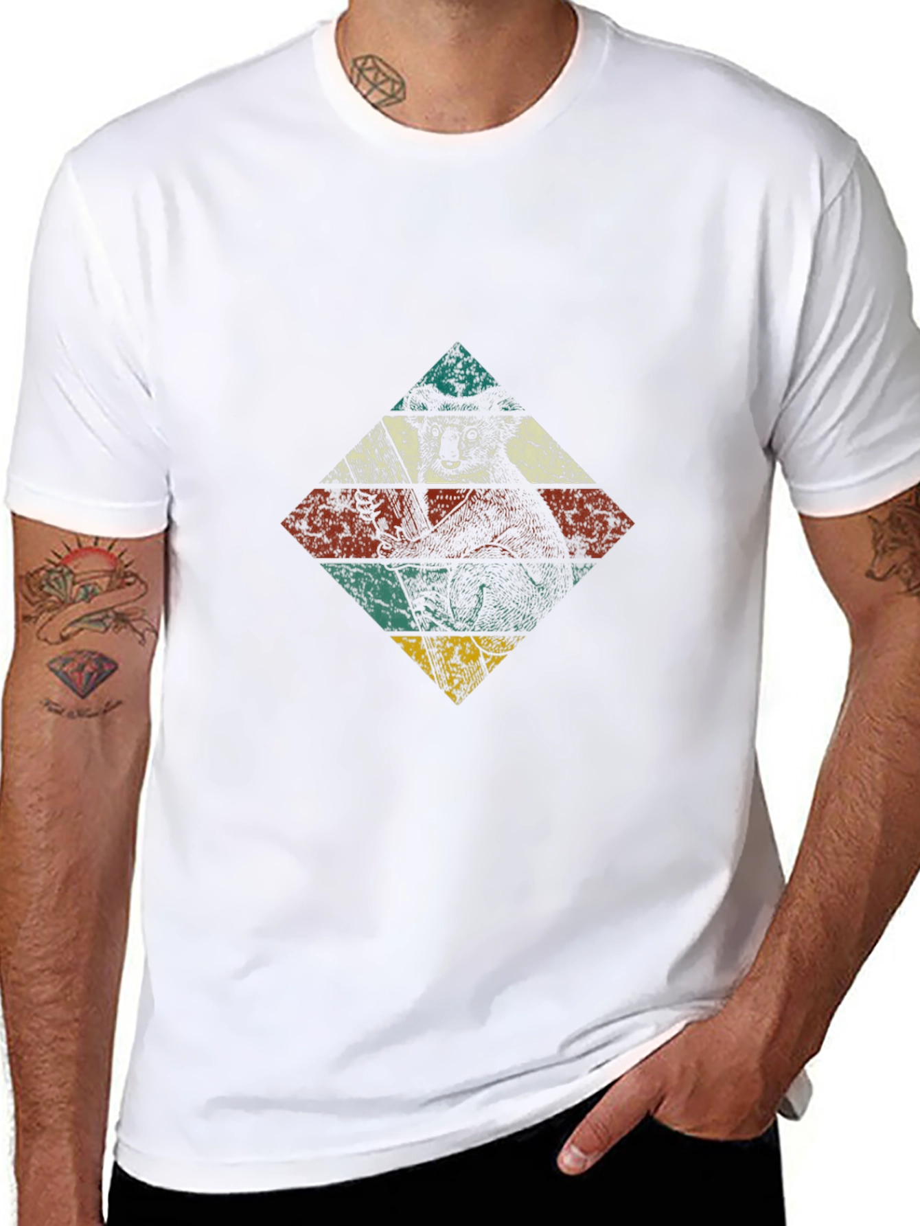 Retro Koala Bear Diamond Graphic Tee