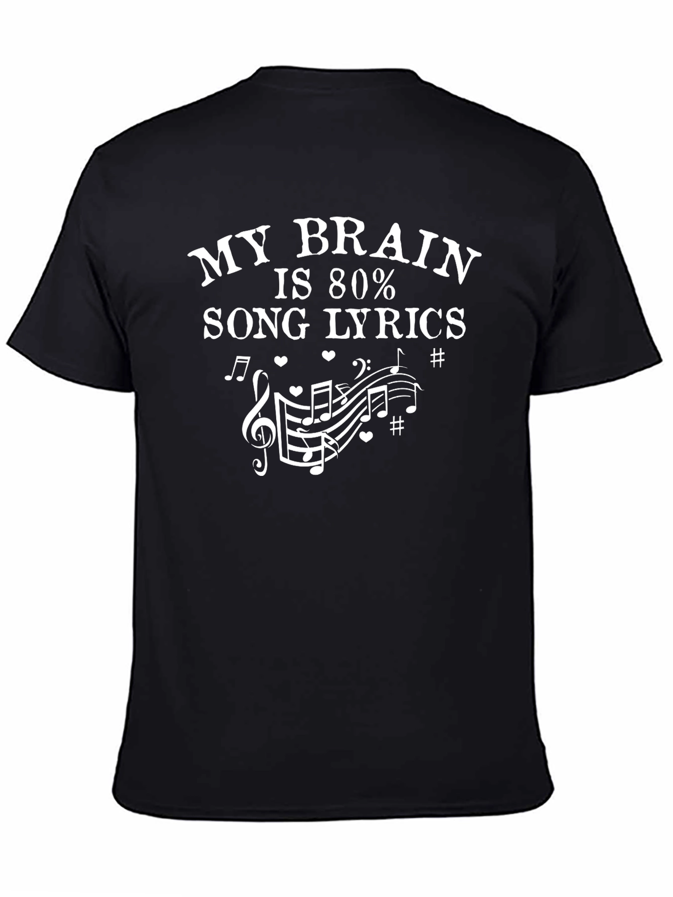 My Brain Is 80% Song Lyrics Graphic T-Shirt
