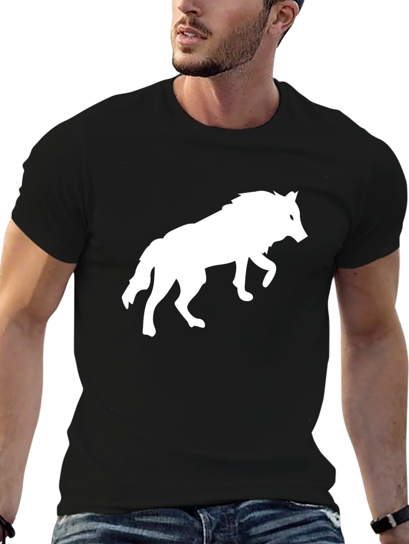 Wolf Graphic T-Shirt - Black Cotton Tee