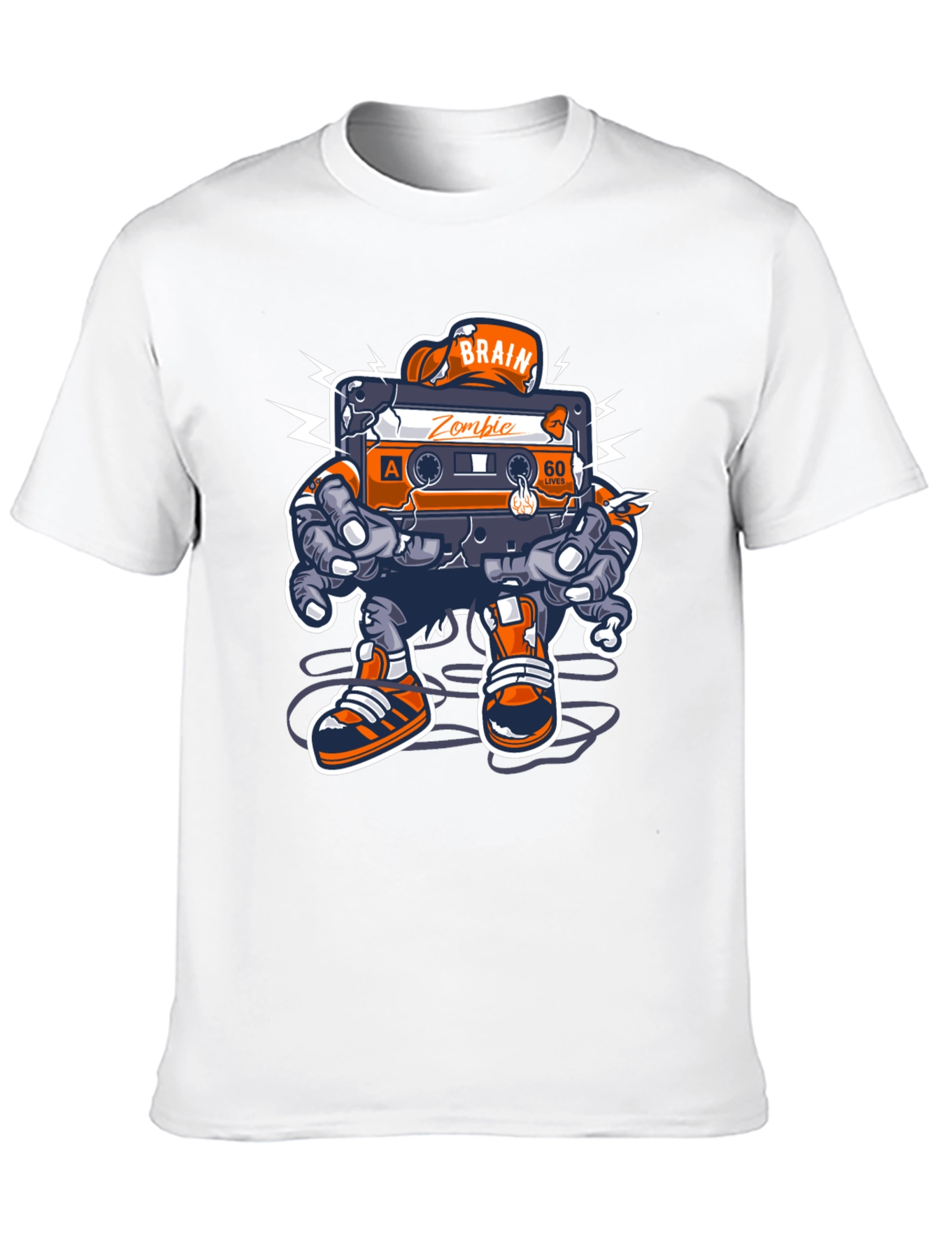 Zombie Brain Cassette Tape Graphic Tee - Black