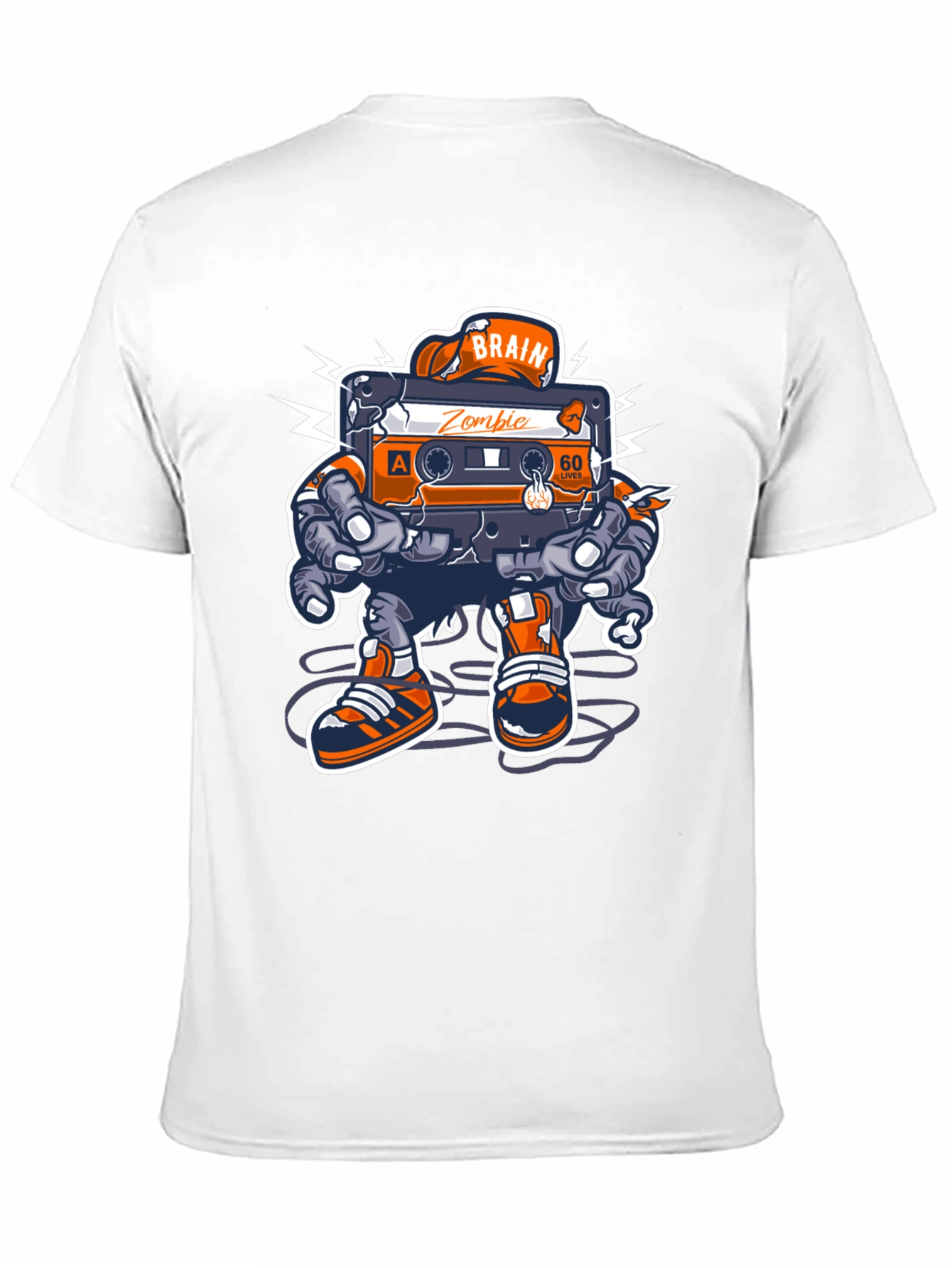 Zombie Brain Cassette Tape Graphic Tee - Black