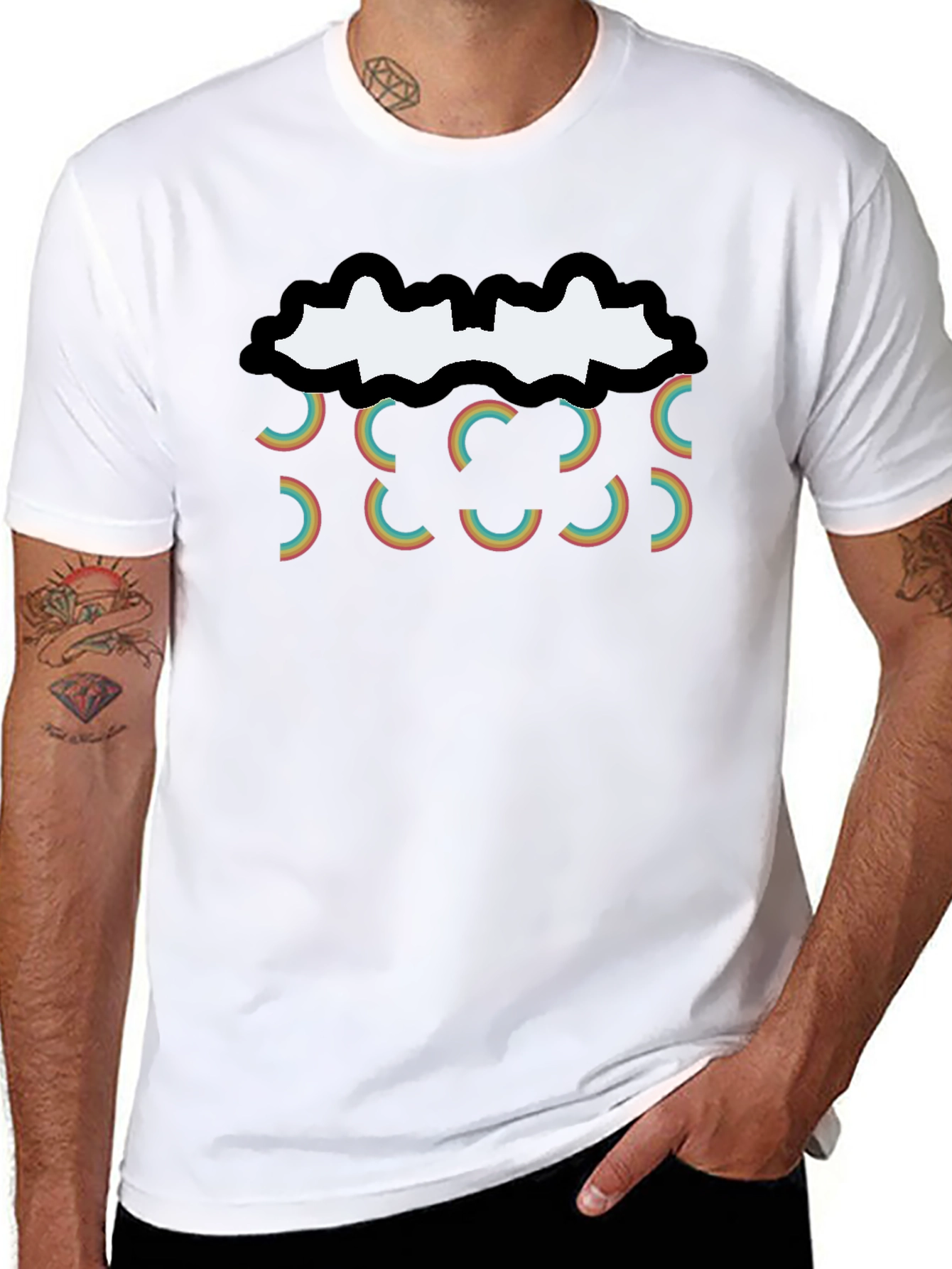 Retro Rainbow Cloud T-Shirt