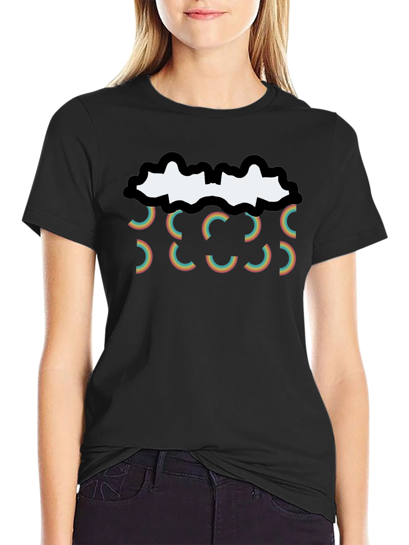 Retro Rainbow Cloud T-Shirt