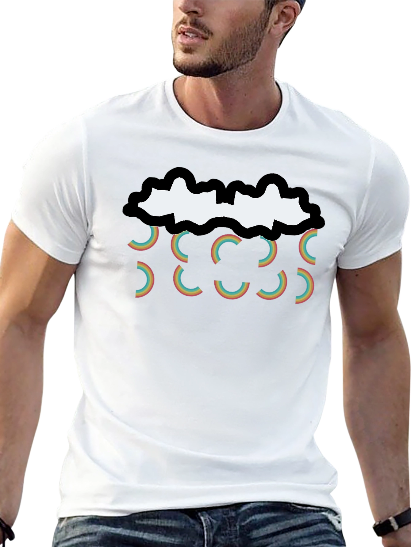 Retro Rainbow Cloud T-Shirt