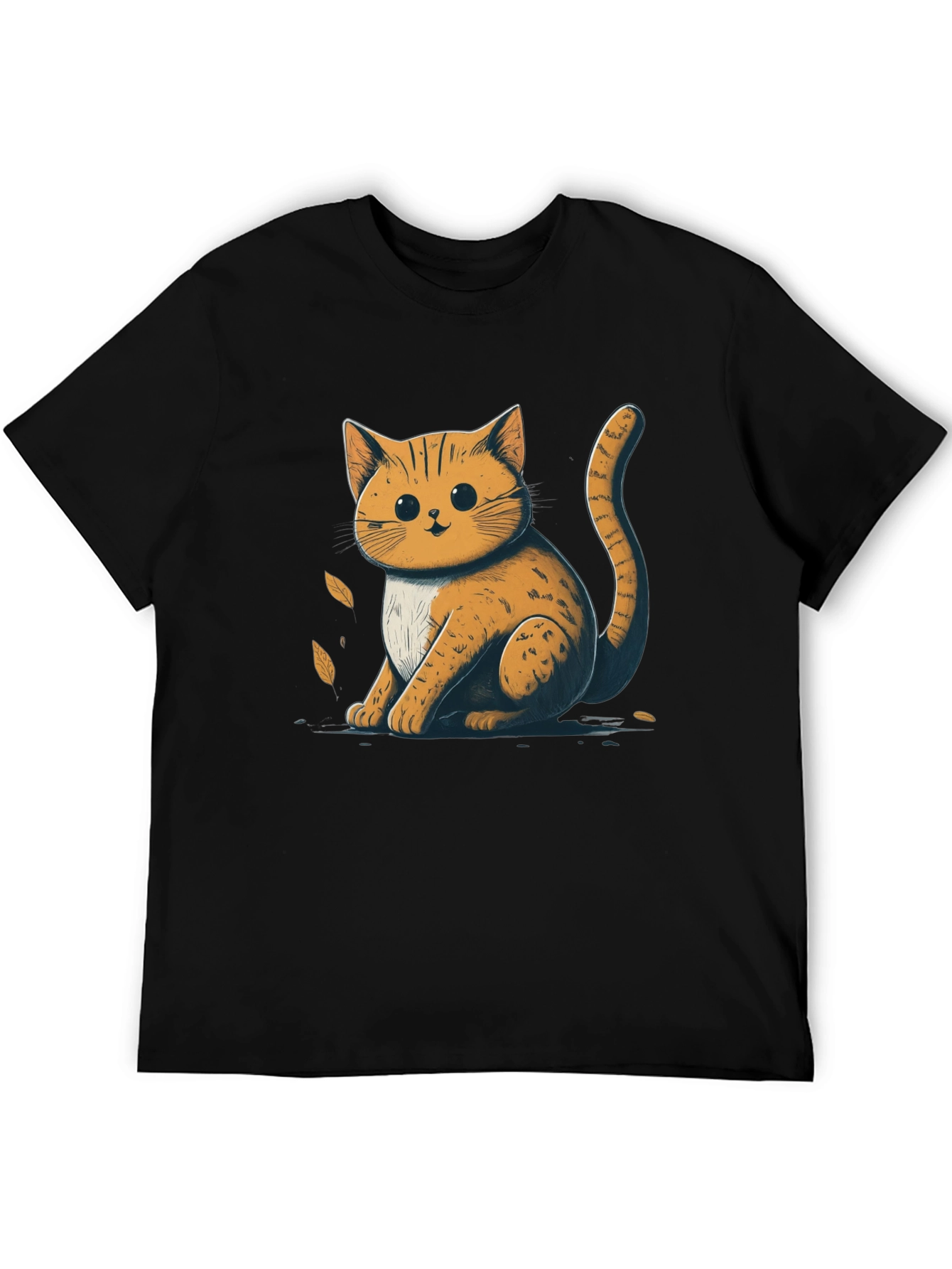 Cute Cat Graphic T-Shirt - Unisex Black Tee