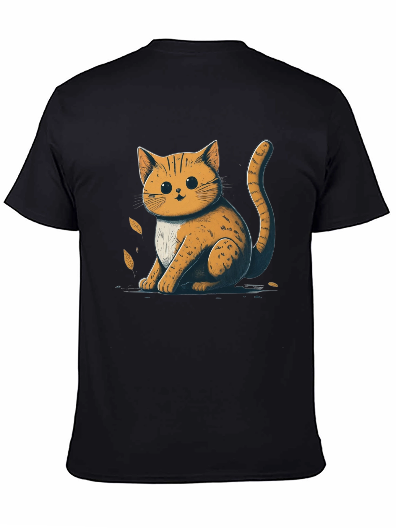 Cute Cat Graphic T-Shirt - Unisex Black Tee
