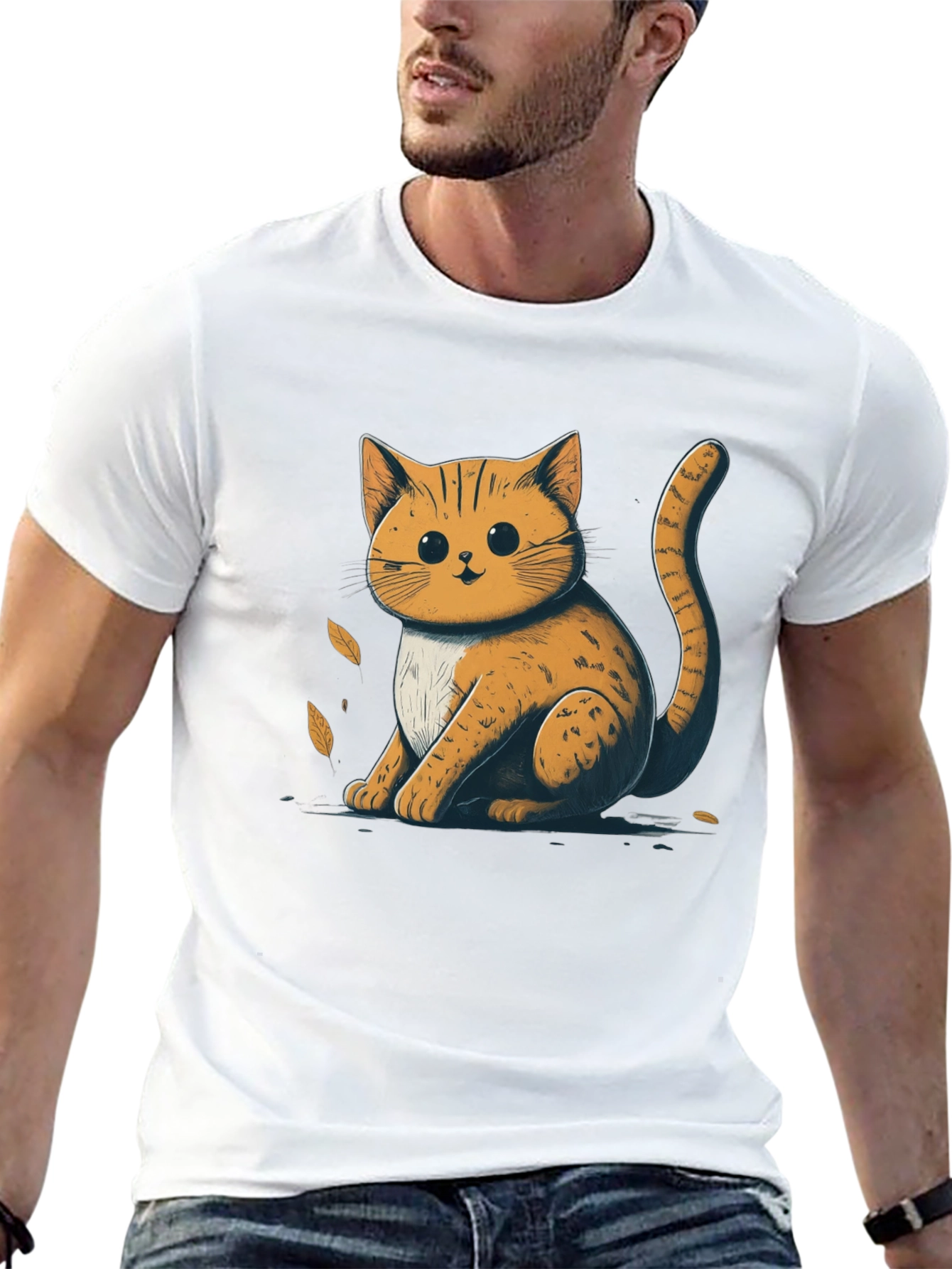 Cute Cat Graphic T-Shirt - Unisex Black Tee