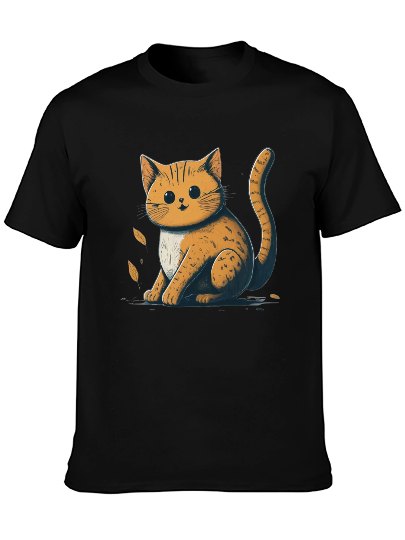 Cute Cat Graphic T-Shirt - Unisex Black Tee