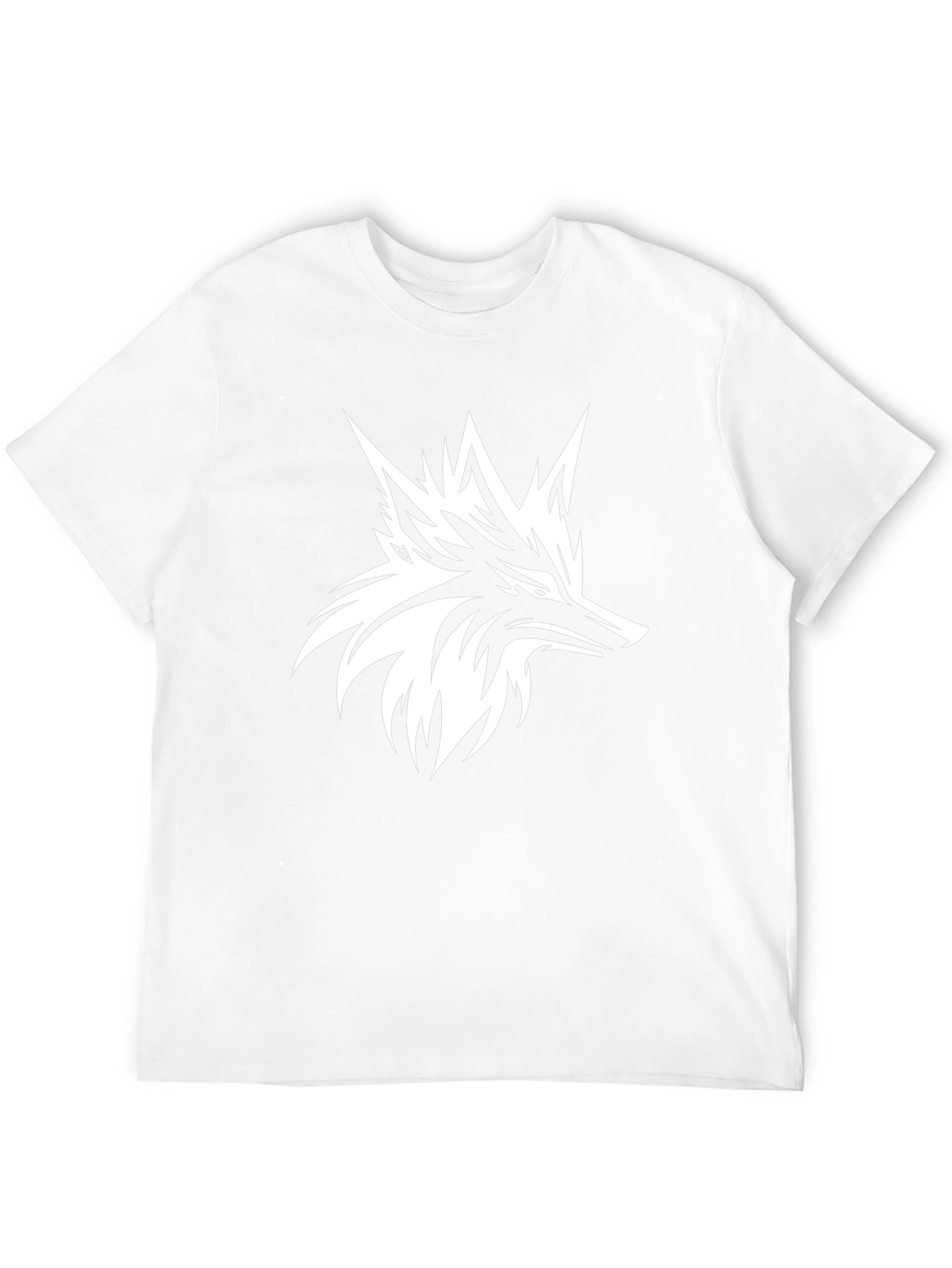 Stylish Black Tee with Bold White Fox Graphic