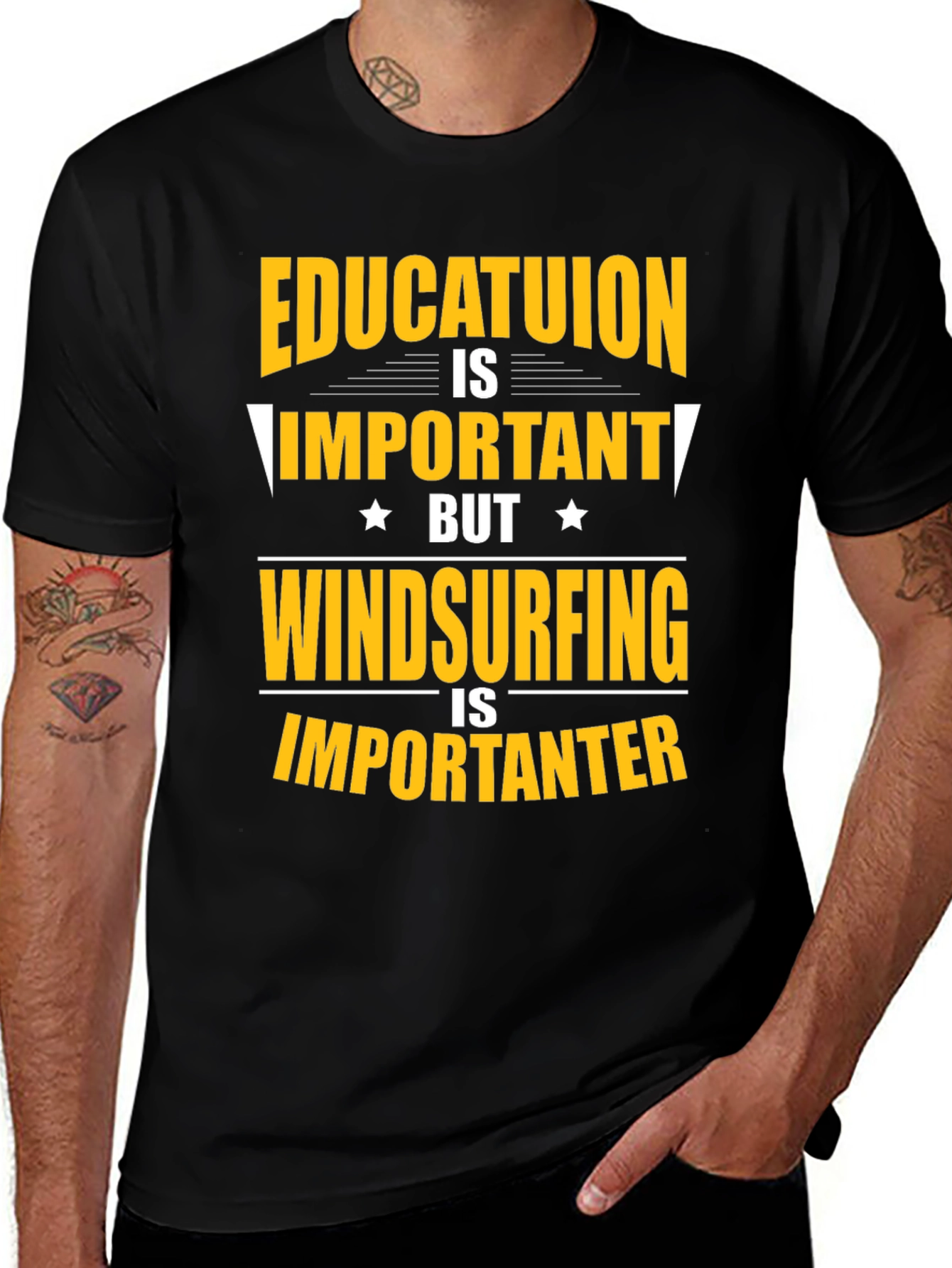 Education vs. Windsurfing Graphic Tee