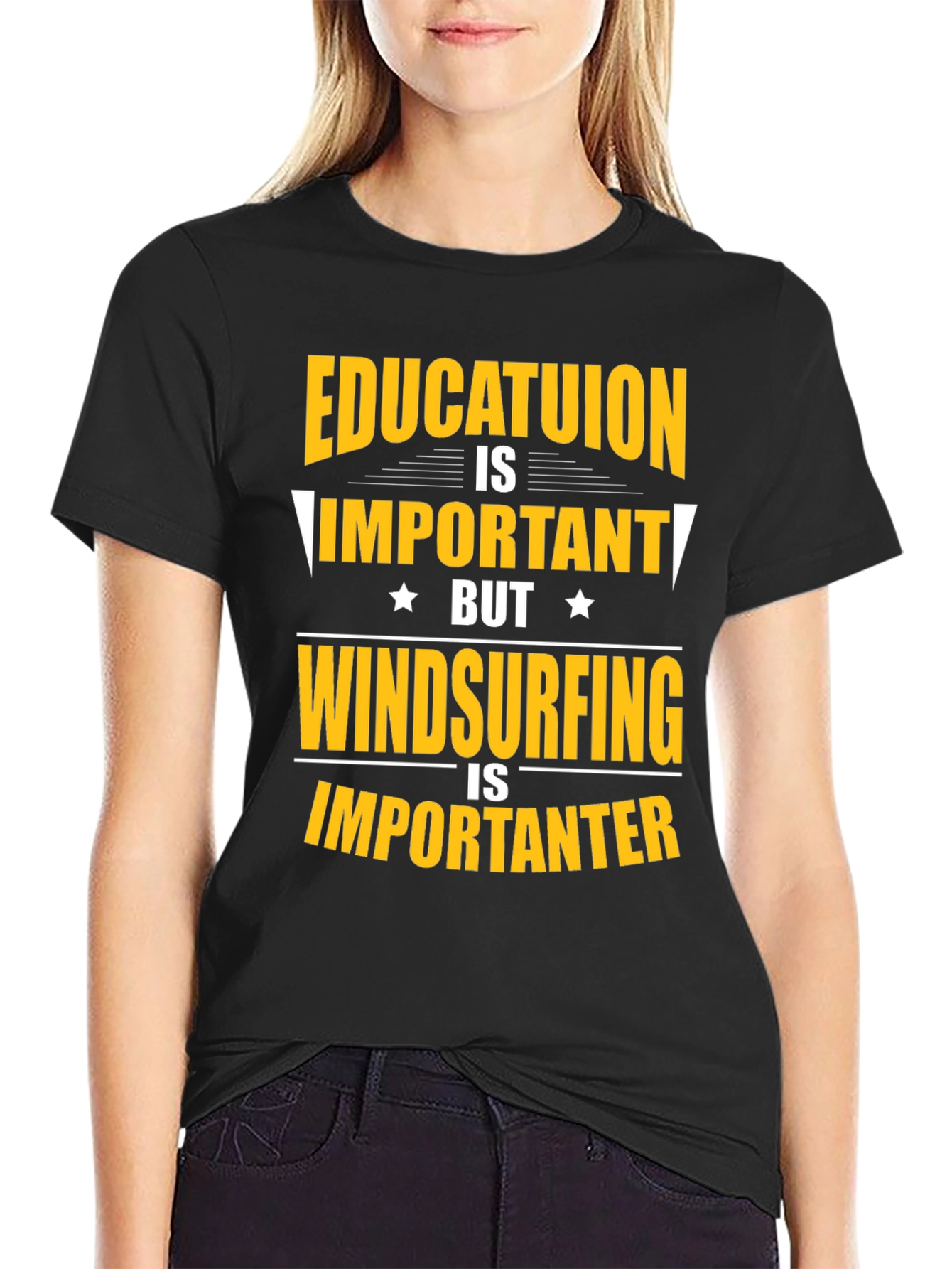 Education vs. Windsurfing Graphic Tee