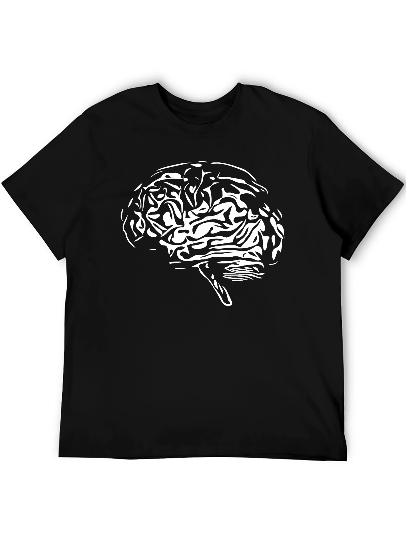Brain Graphic Tee - Black Cotton T-Shirt