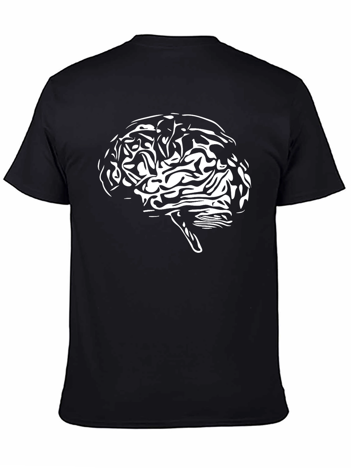 Brain Graphic Tee - Black Cotton T-Shirt