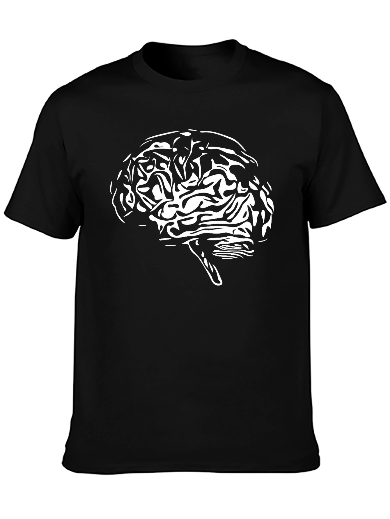 Brain Graphic Tee - Black Cotton T-Shirt