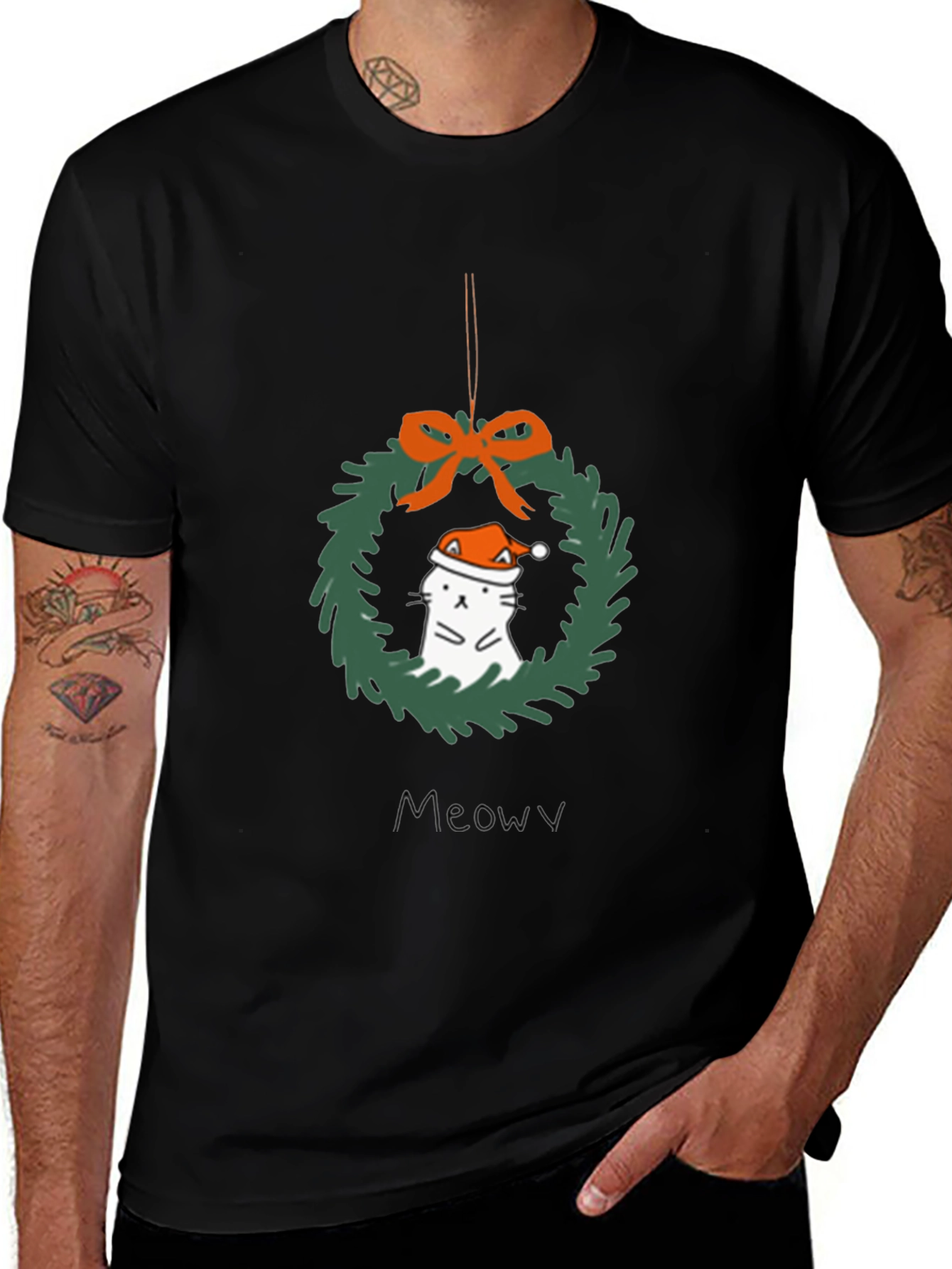 Festive Cat Christmas T-Shirt