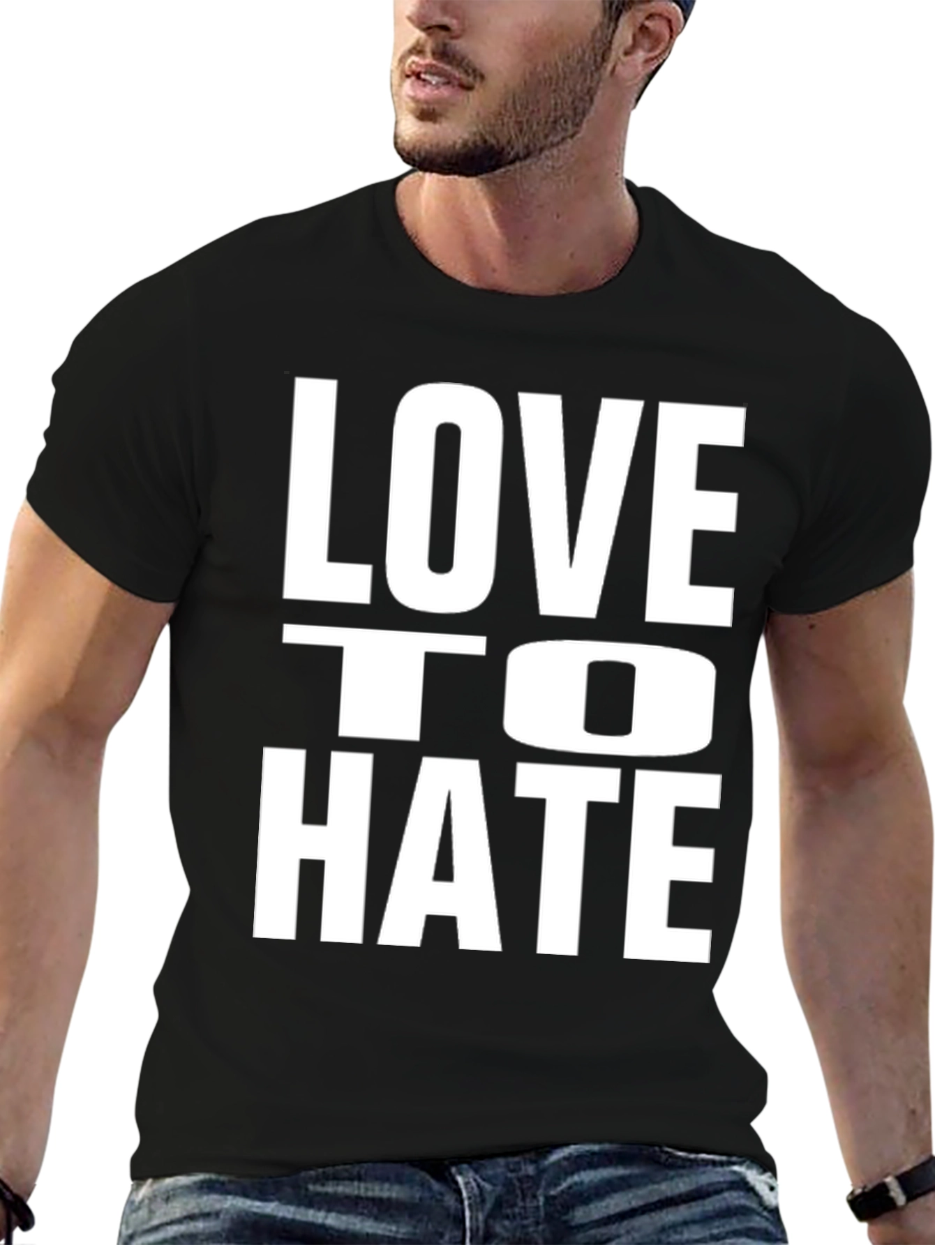 Love to Hate Black Graphic Tee