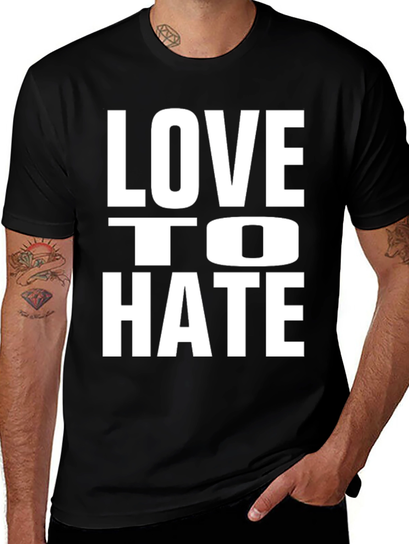 Love to Hate Black Graphic Tee