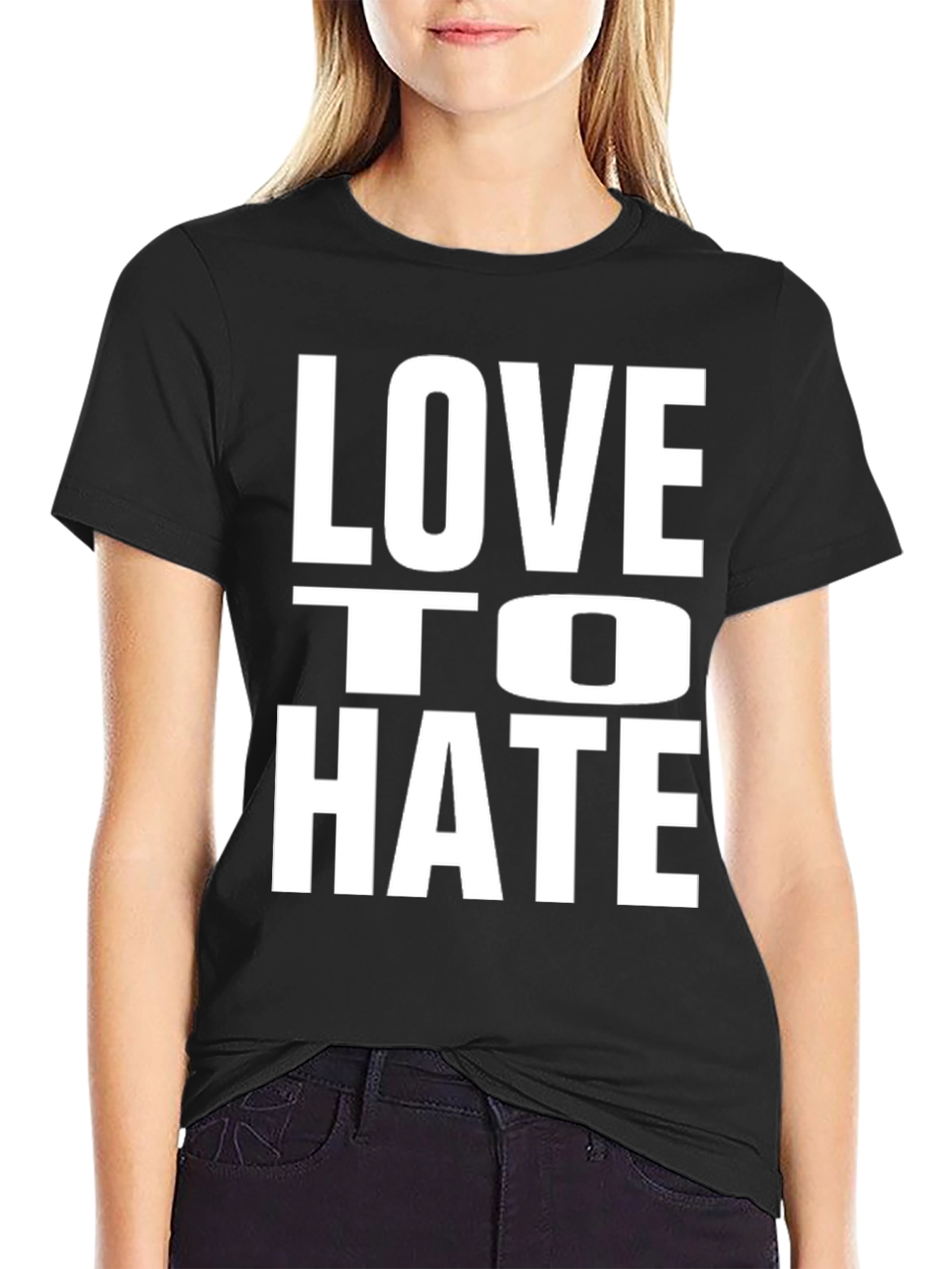 Love to Hate Black Graphic Tee