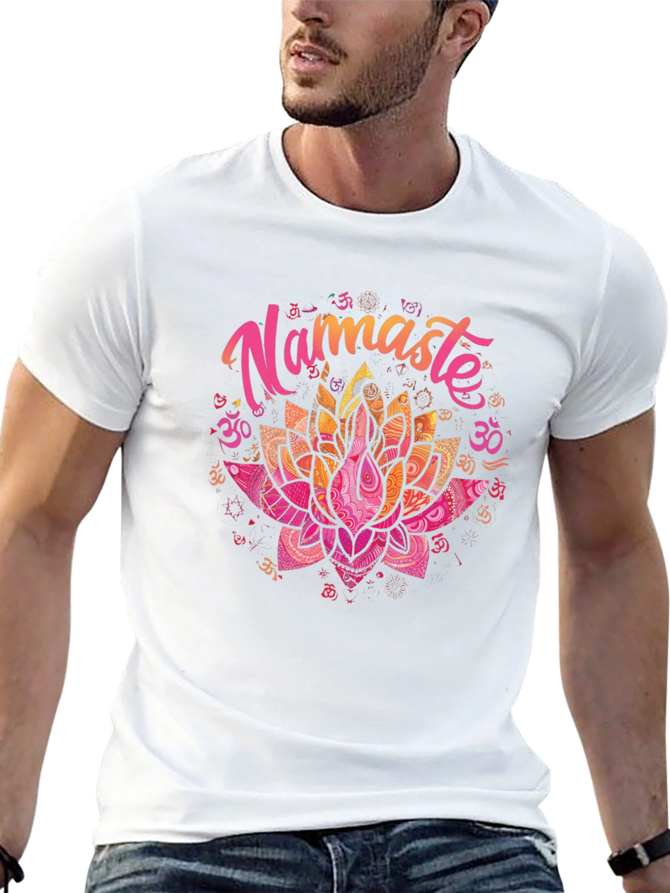 Namaste Lotus Flower Graphic T-Shirt - Yoga Meditation Tee