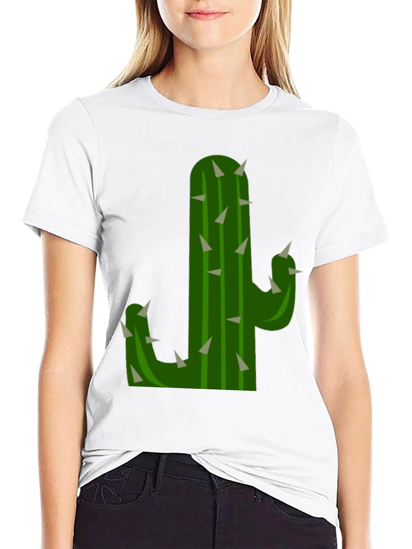 Cactus Graphic Tee - Black Cotton T-Shirt
