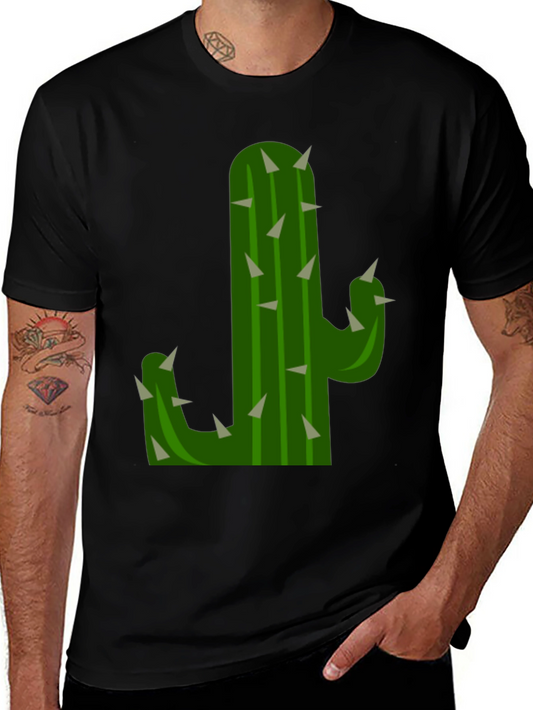 Cactus Graphic Tee - Black Cotton T-Shirt