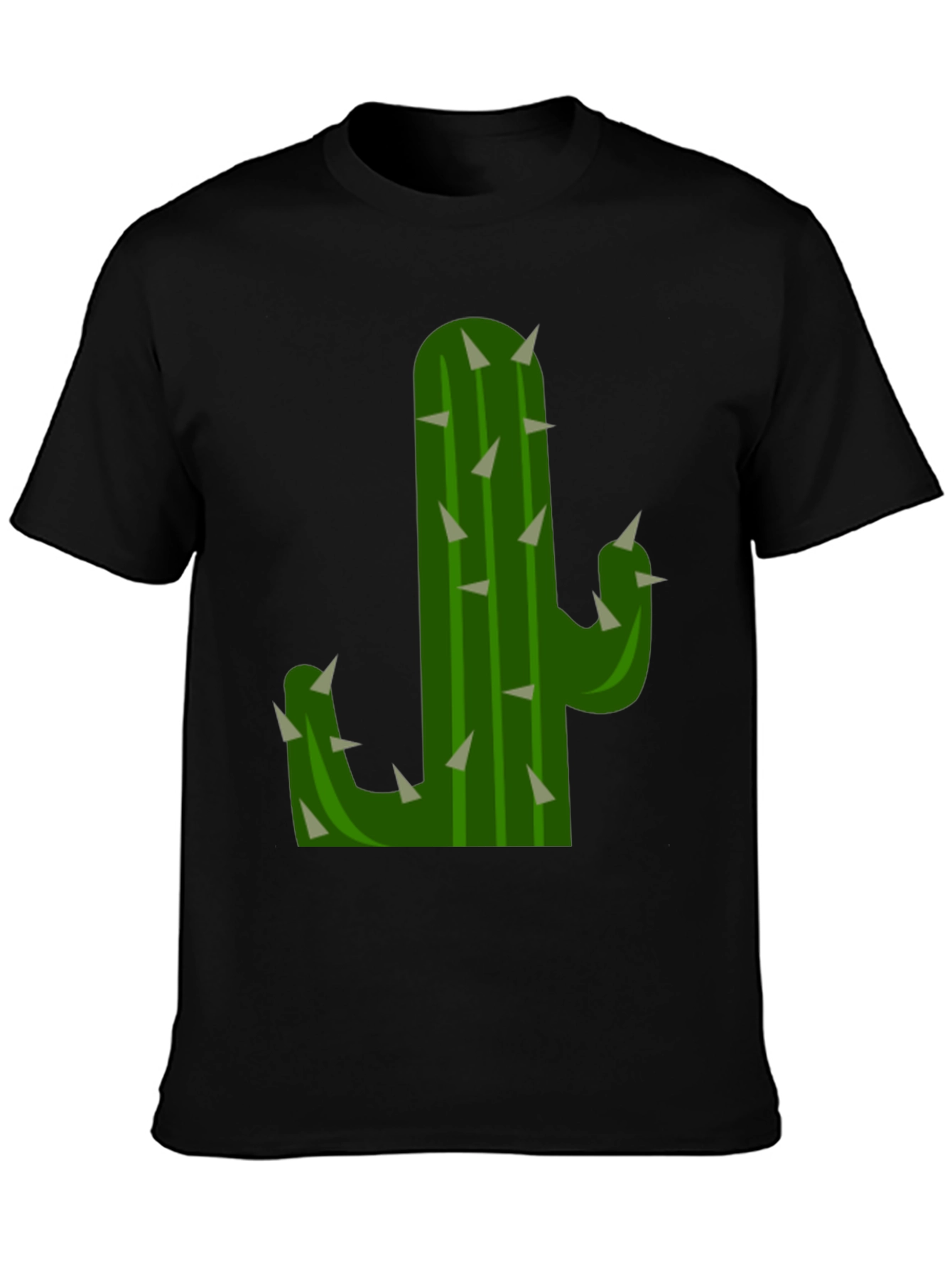 Cactus Graphic Tee - Black Cotton T-Shirt