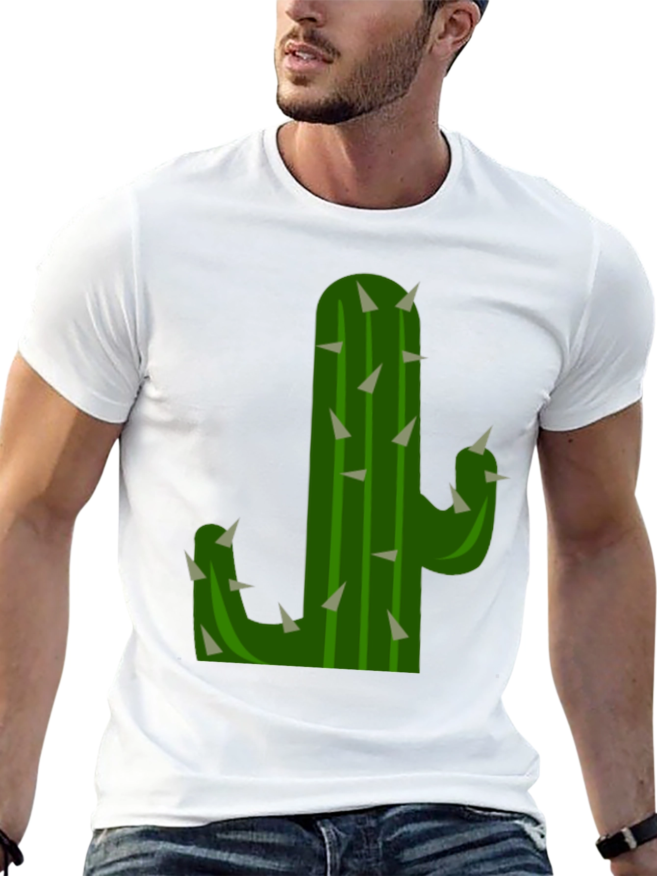 Cactus Graphic Tee - Black Cotton T-Shirt