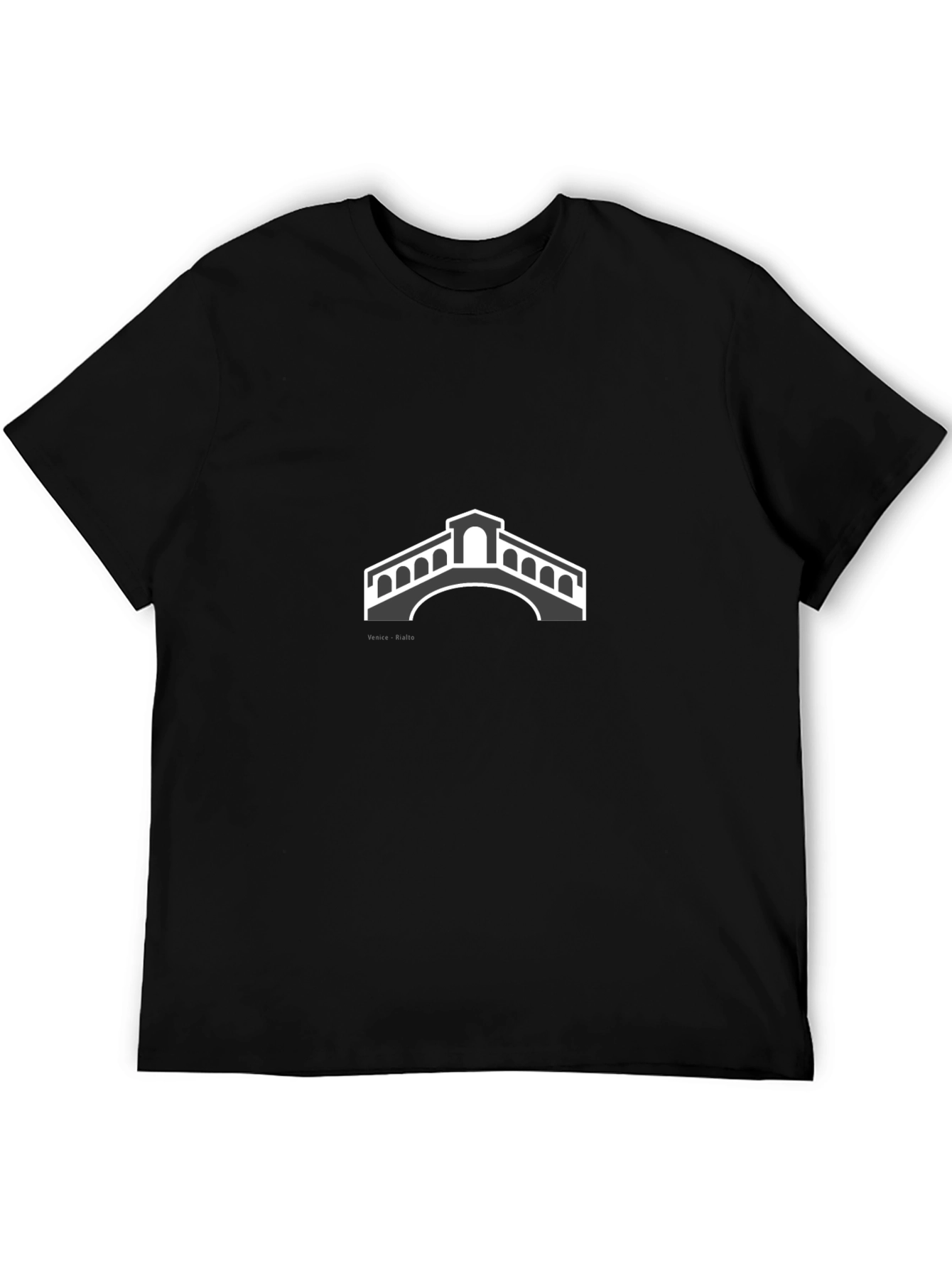 Stylish Black T-Shirt with Bridge Graphic
