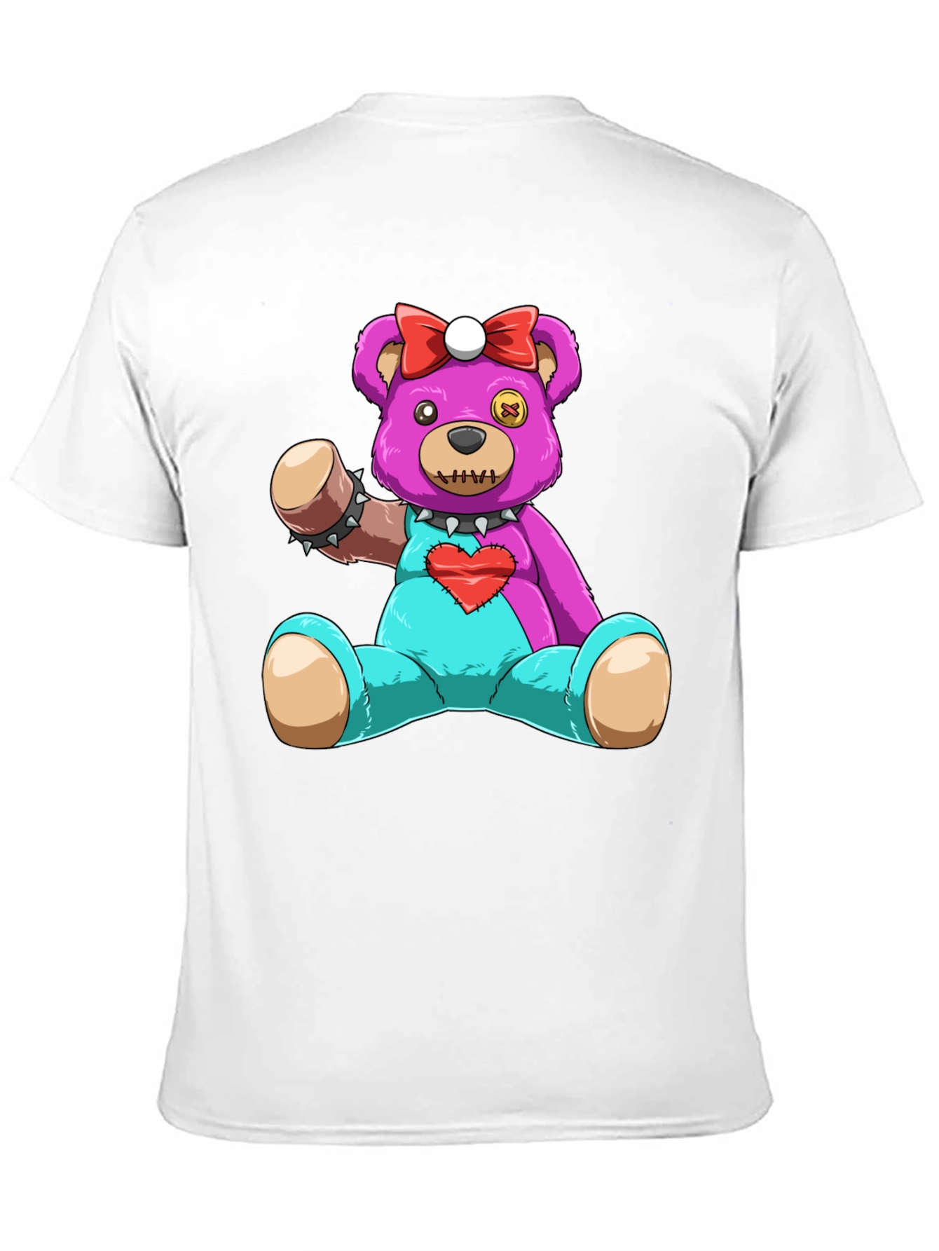 Cute & Creepy Teddy Bear Graphic Tee - Black